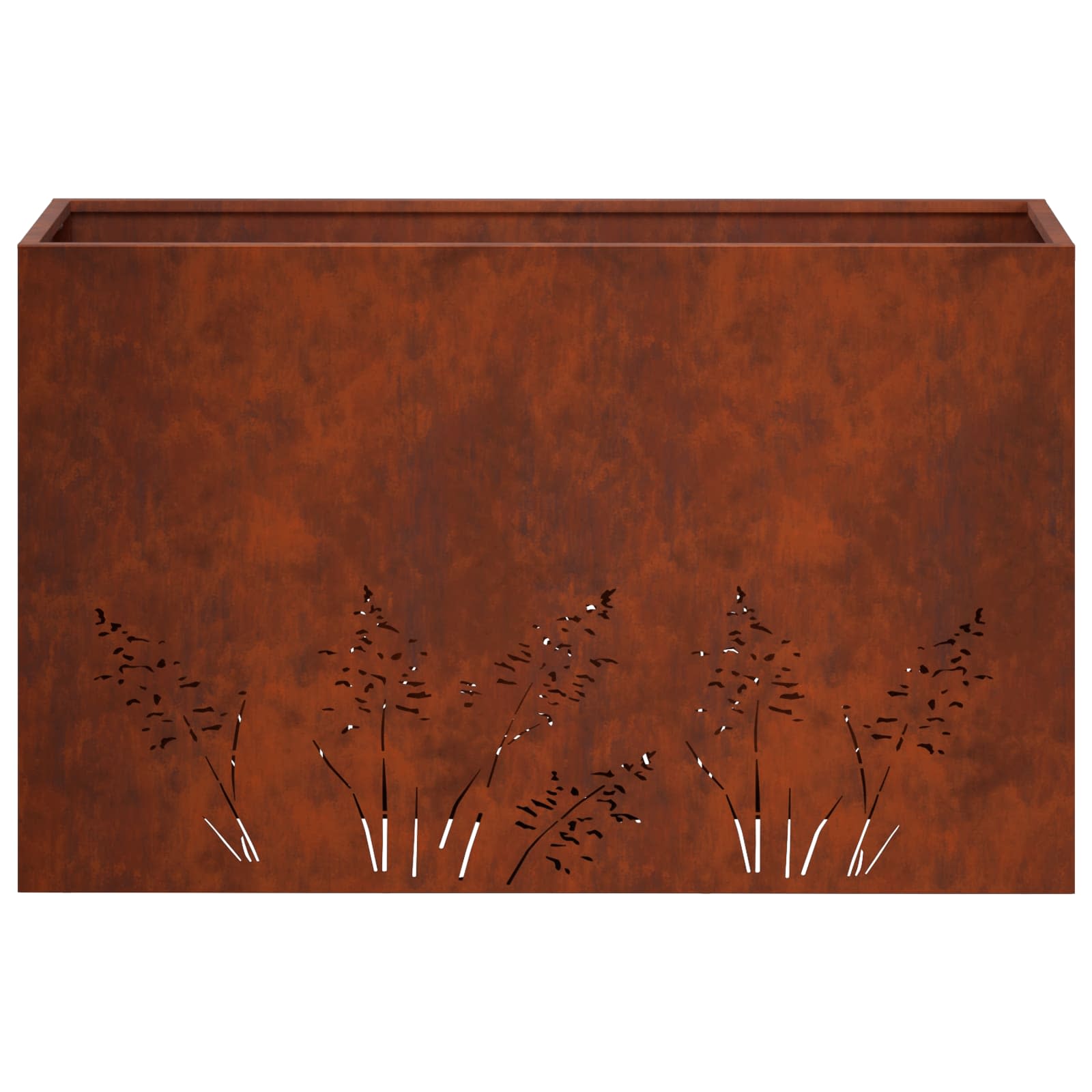 Kerti cserép rozsdás 80 x 30 x 49 cm időjárásálló acél