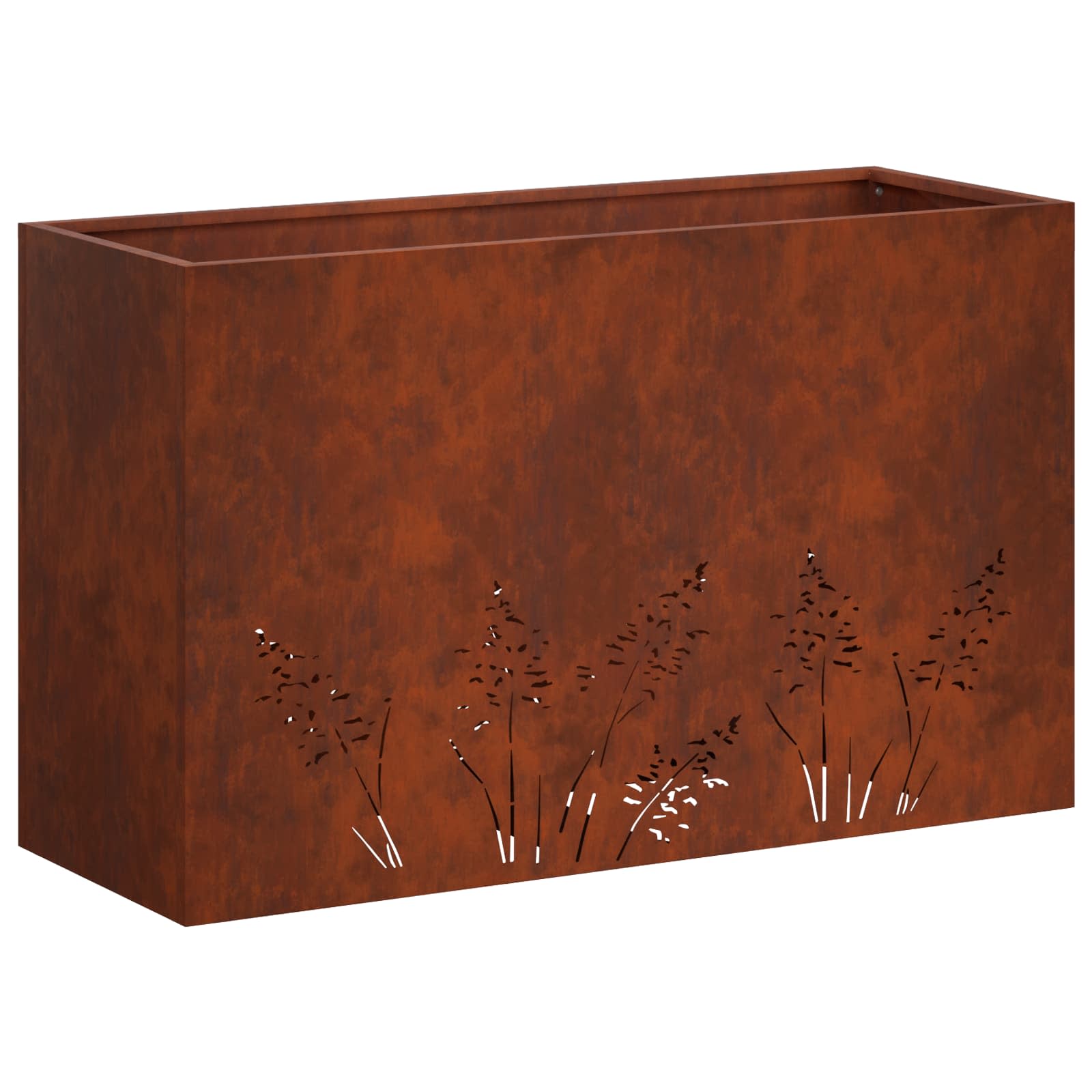Kerti cserép rozsdás 80 x 30 x 49 cm időjárásálló acél