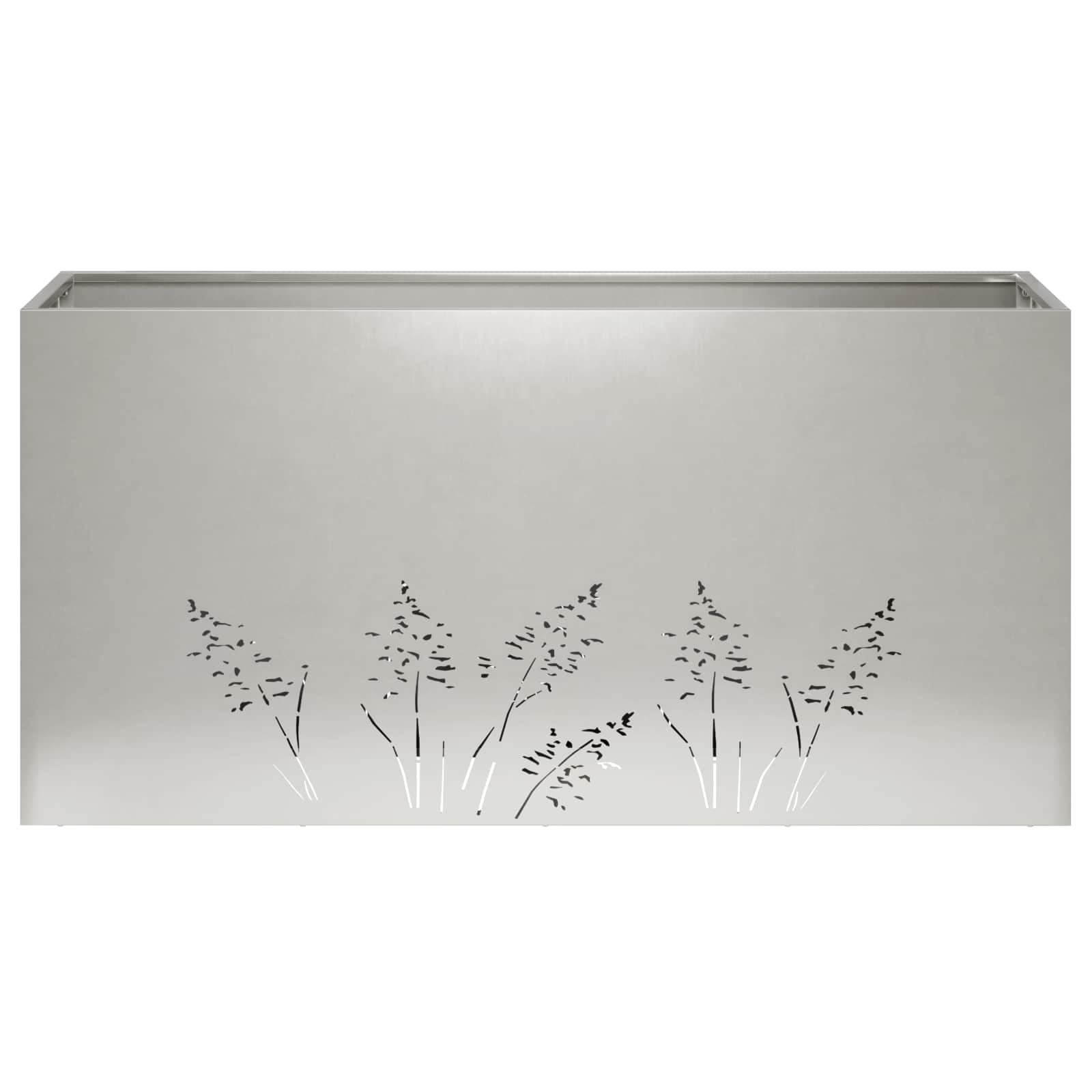 Kerti cserép 2 db ezüst 100 x 20 x 49 cm rozsdamentes acél