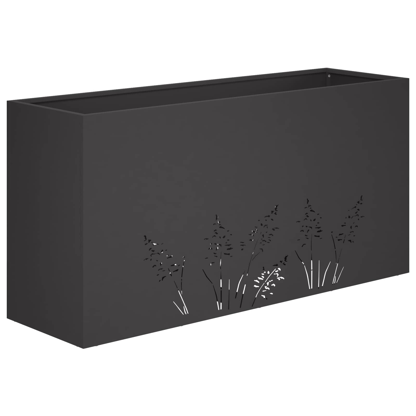 Kerti cserép 2 db fekete 100 x 30 x 49 cm