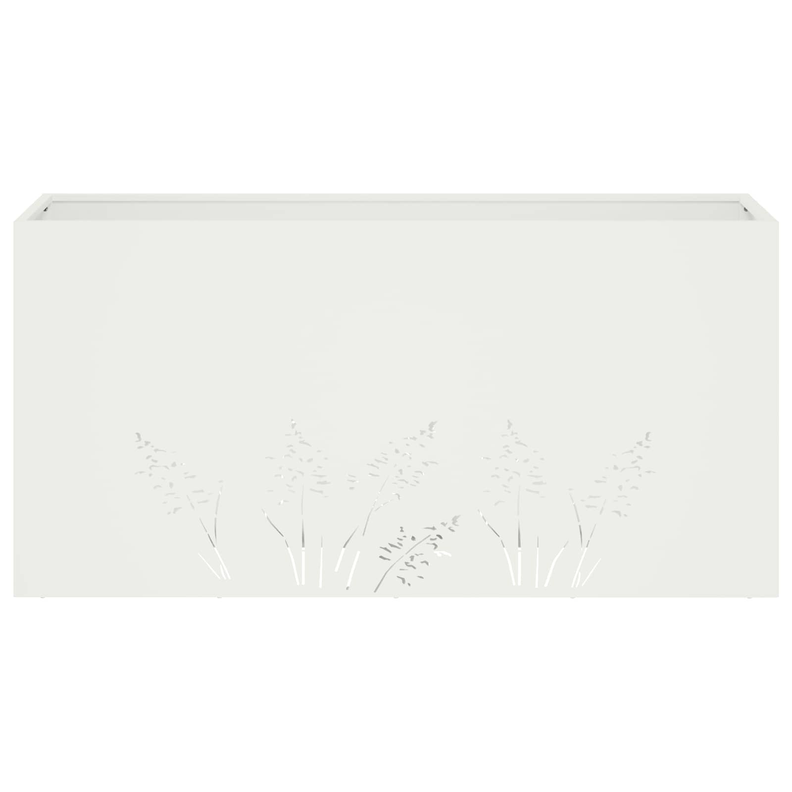 Kerti cserép 2 db fehér 100 x 30 x 49 cm hidegen hengerelt acél