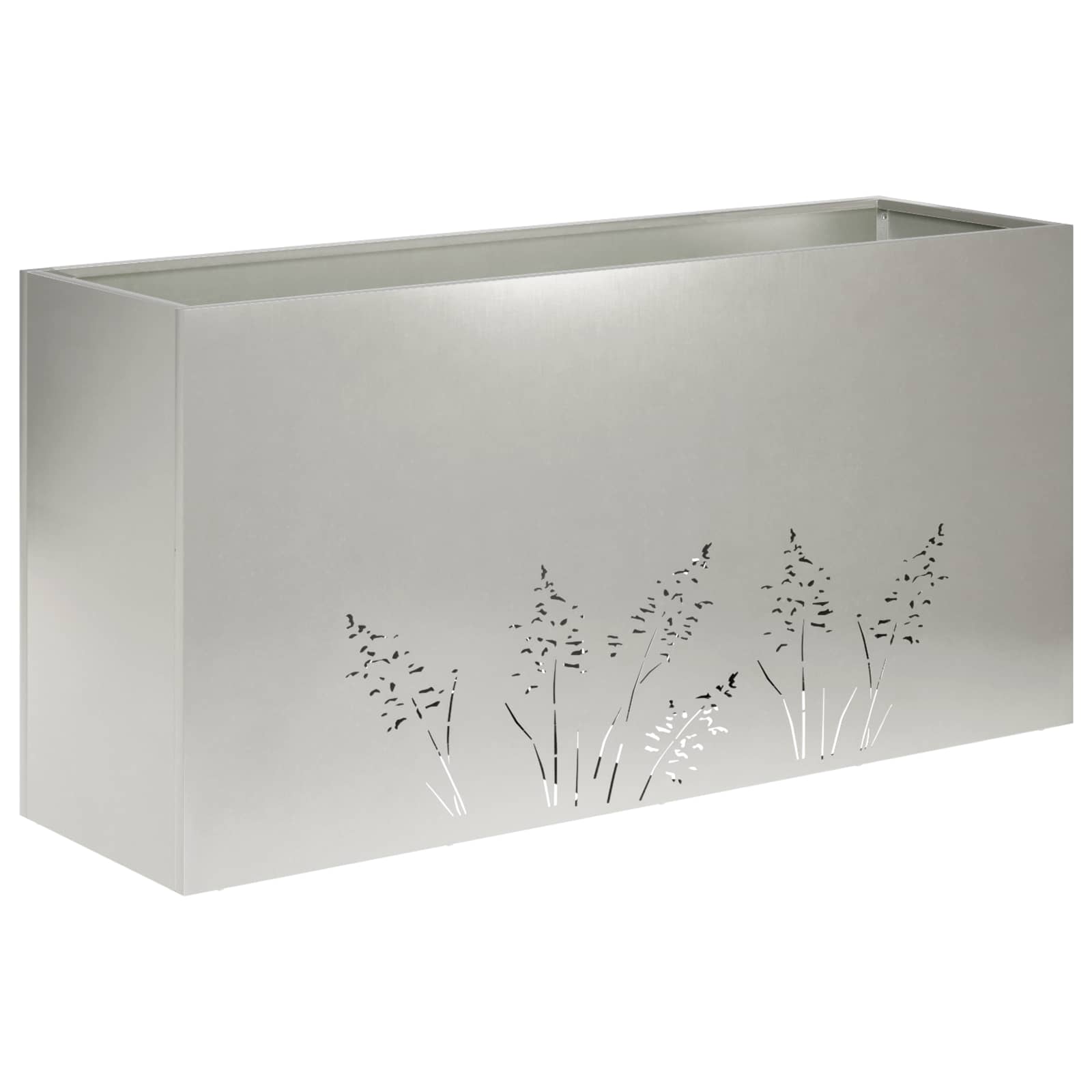 Kerti cserép 2 db ezüst 100 x 30 x 49 cm rozsdamentes acél