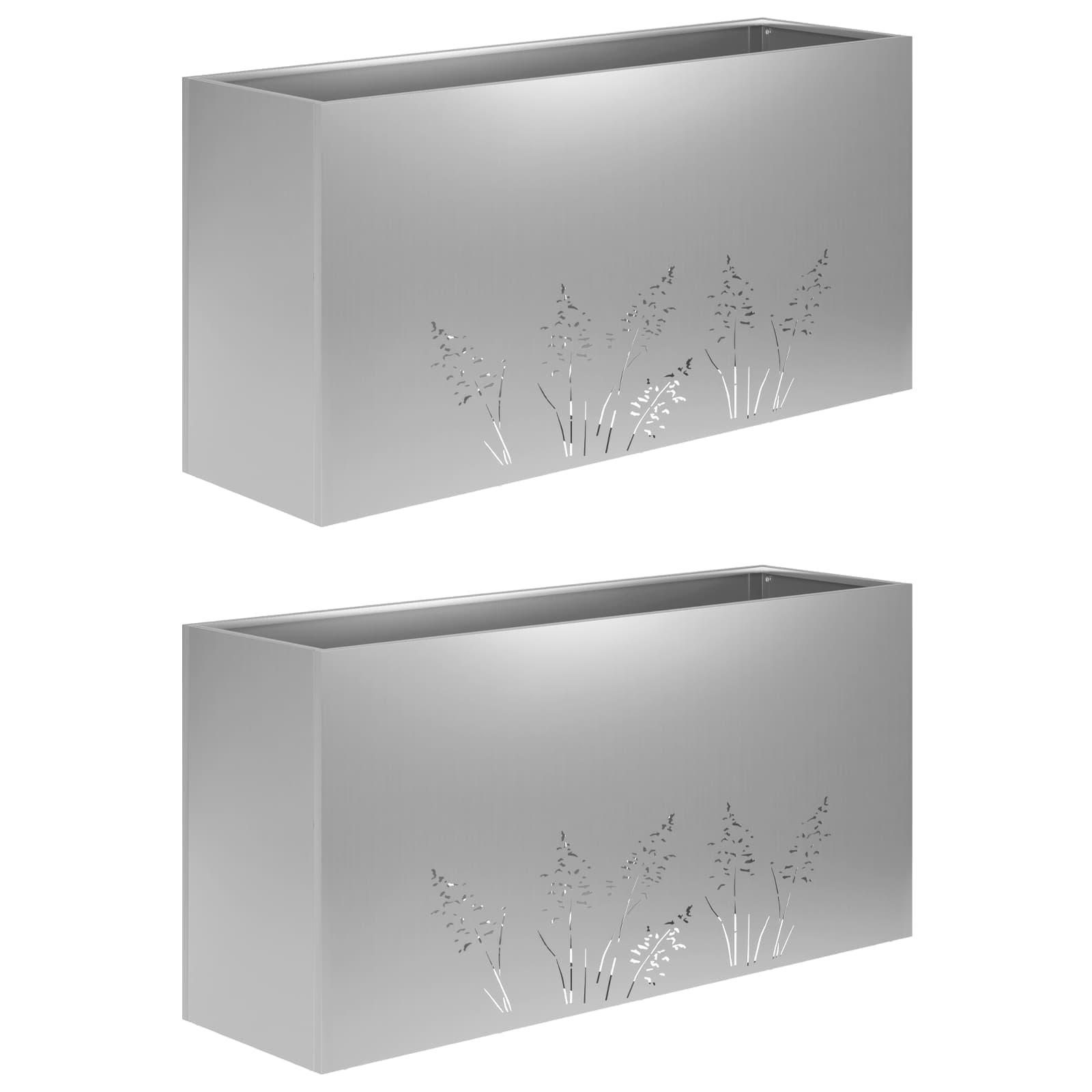Kerti cserép 2 db ezüst 100 x 30 x 49 cm horganyzott acél