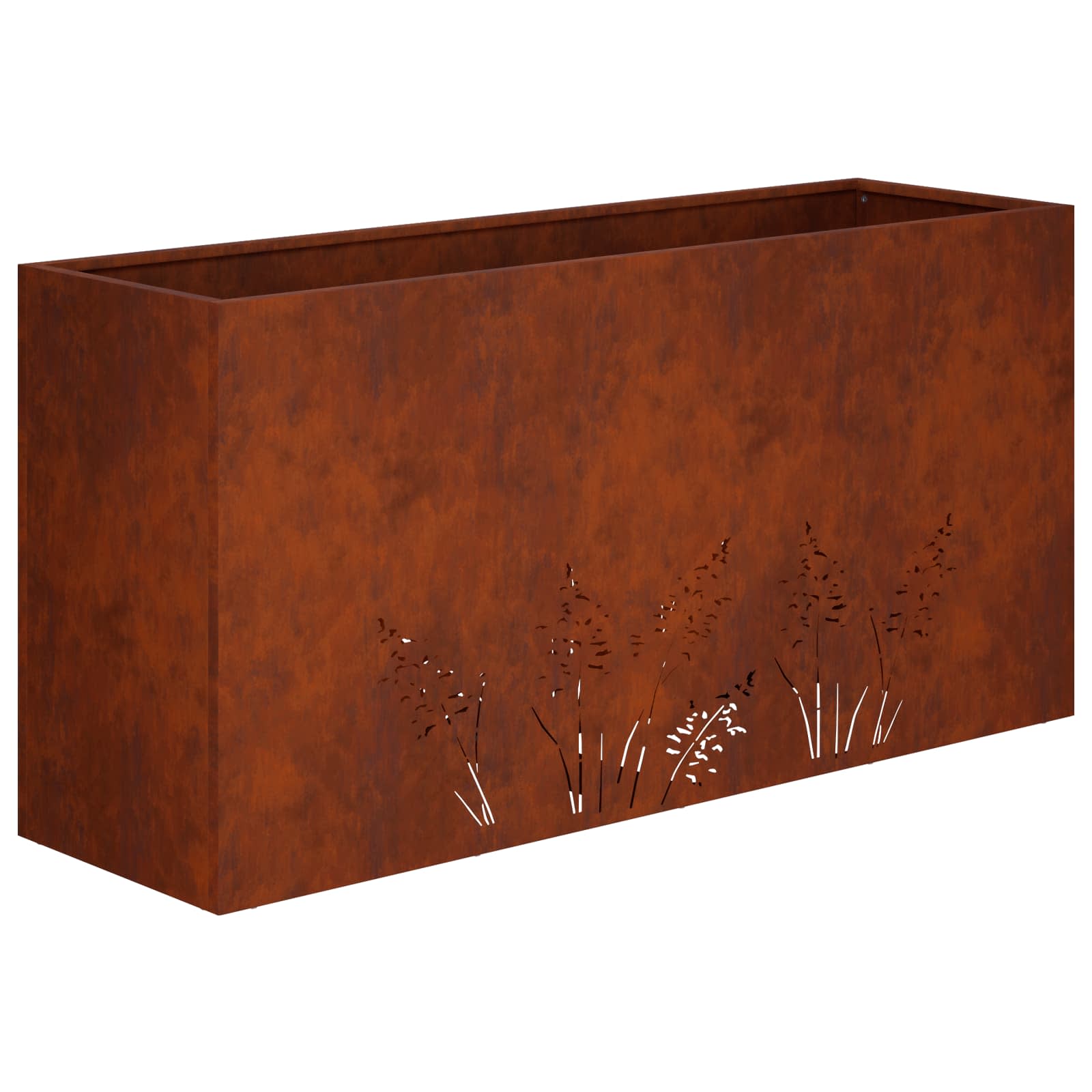 Kerti cserép 2 db rozsdás 100 x 30 x 49 cm időjárásálló acél