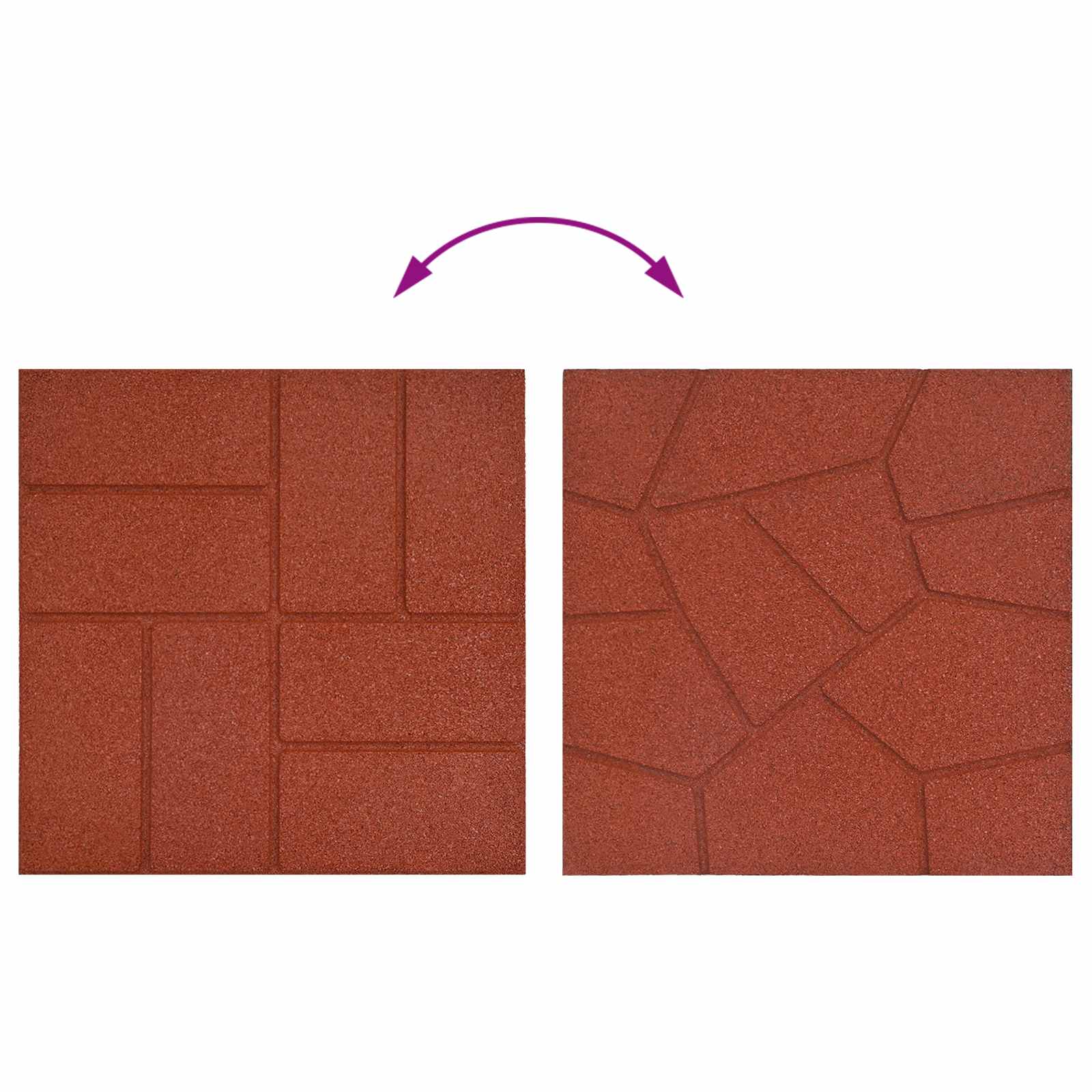 Lépőkő 6 pcs piros 40,5 x 40,5 x 2 cm gumi