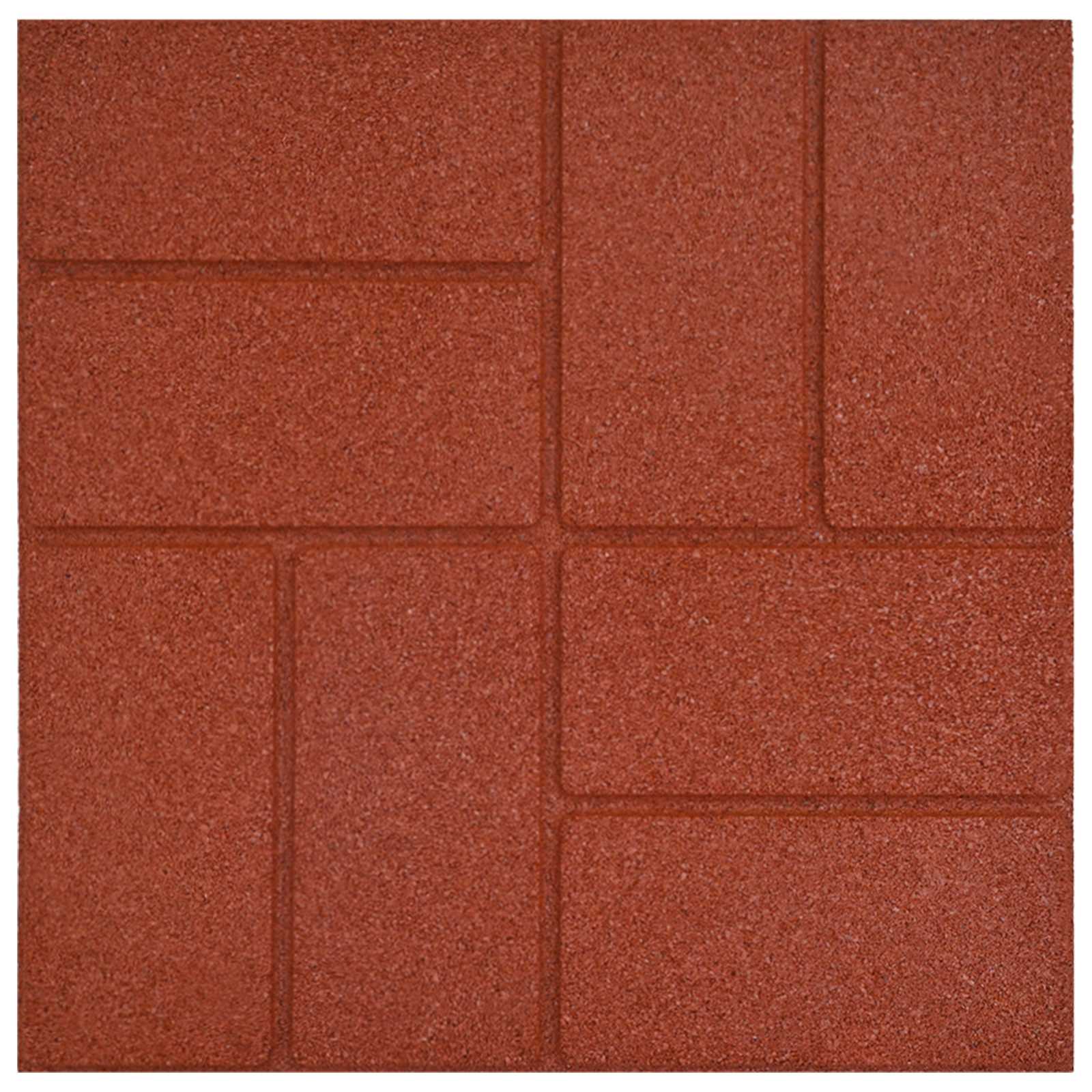 Lépőkő 6 pcs piros 40,5 x 40,5 x 2 cm gumi