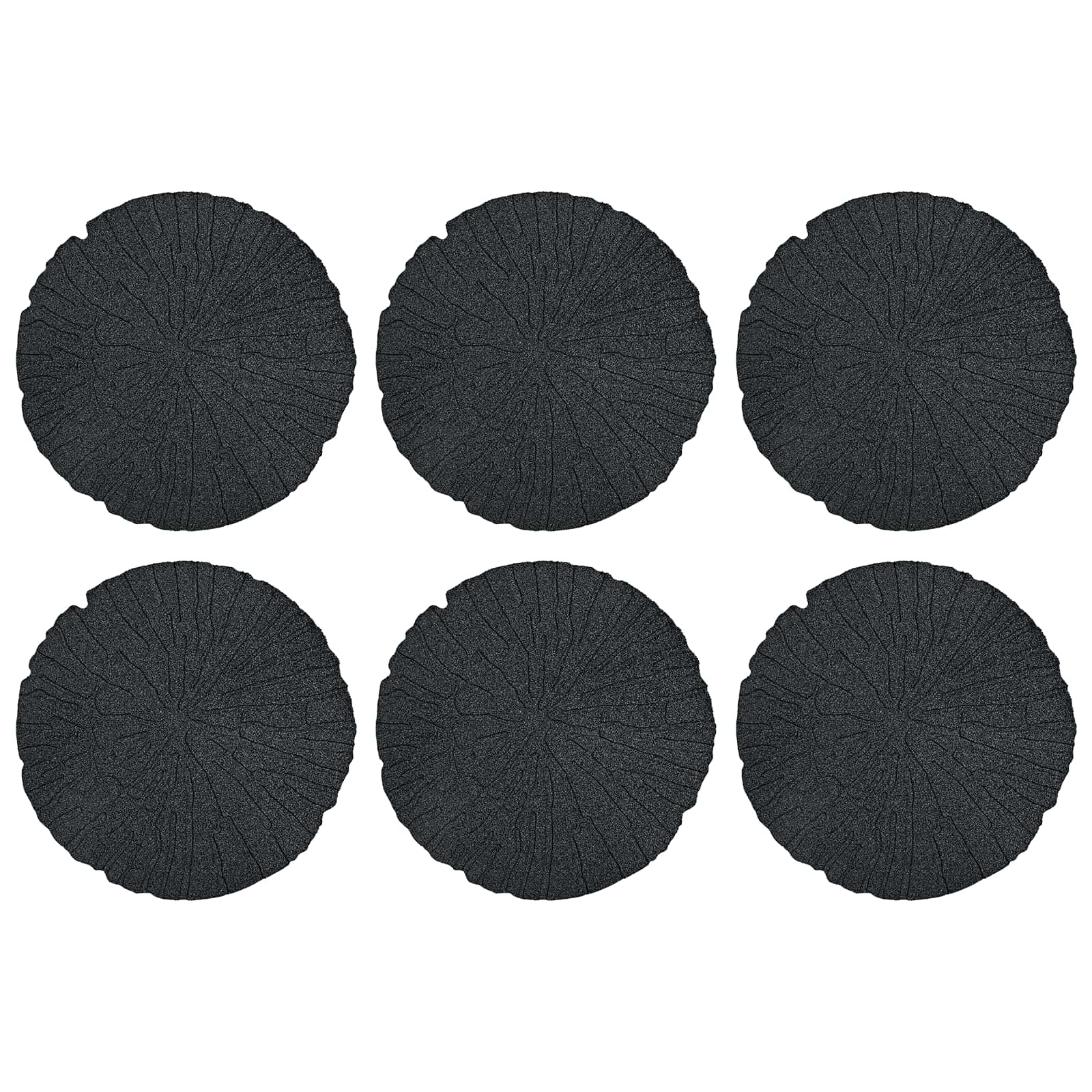 Lépőkő 6 pcs fekete ø 45 x 1,8 cm gumi