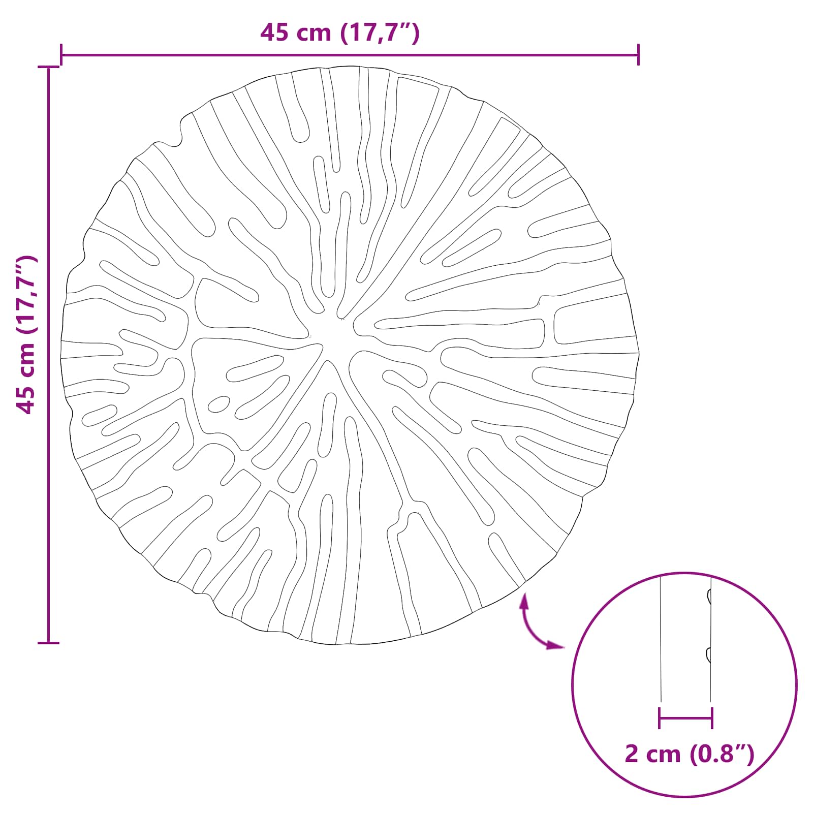 Lépőkő 6 pcs fekete ø 45 x 1,8 cm gumi