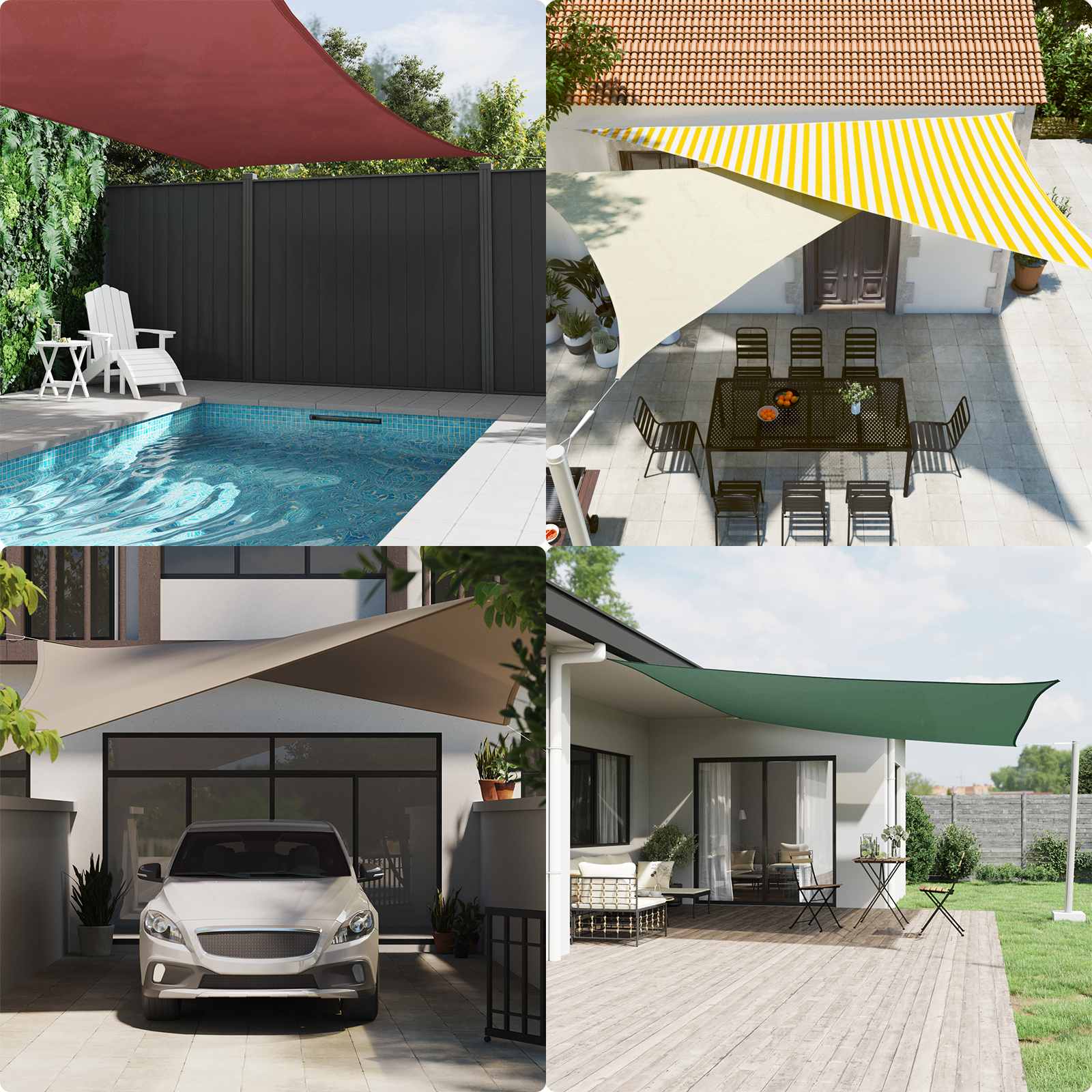 Kültéri napernyő vászon 6 x 6 x 6 m 100% poliészter oxford