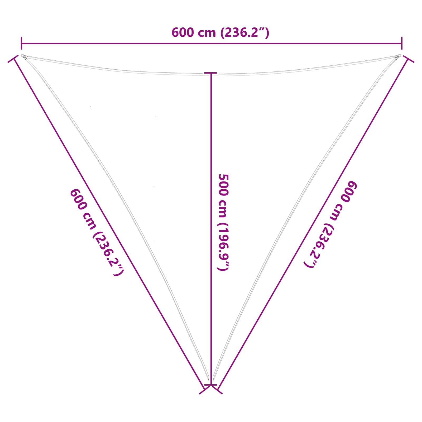 Kültéri napernyő vászon 6 x 6 x 6 m 100% poliészter oxford
