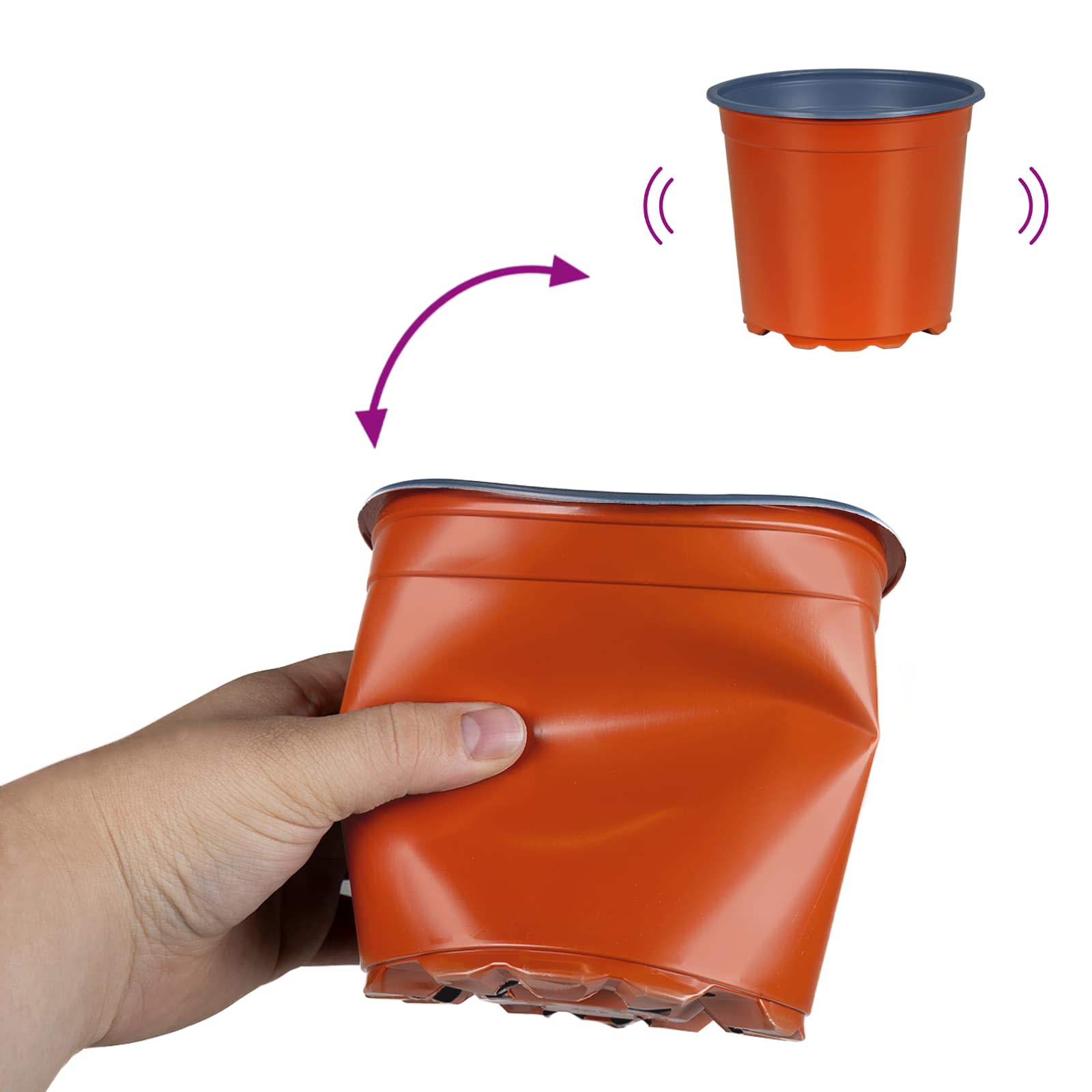 Virág cserép 50 pcs terrakotta ø 15 x 13 cm műanyag