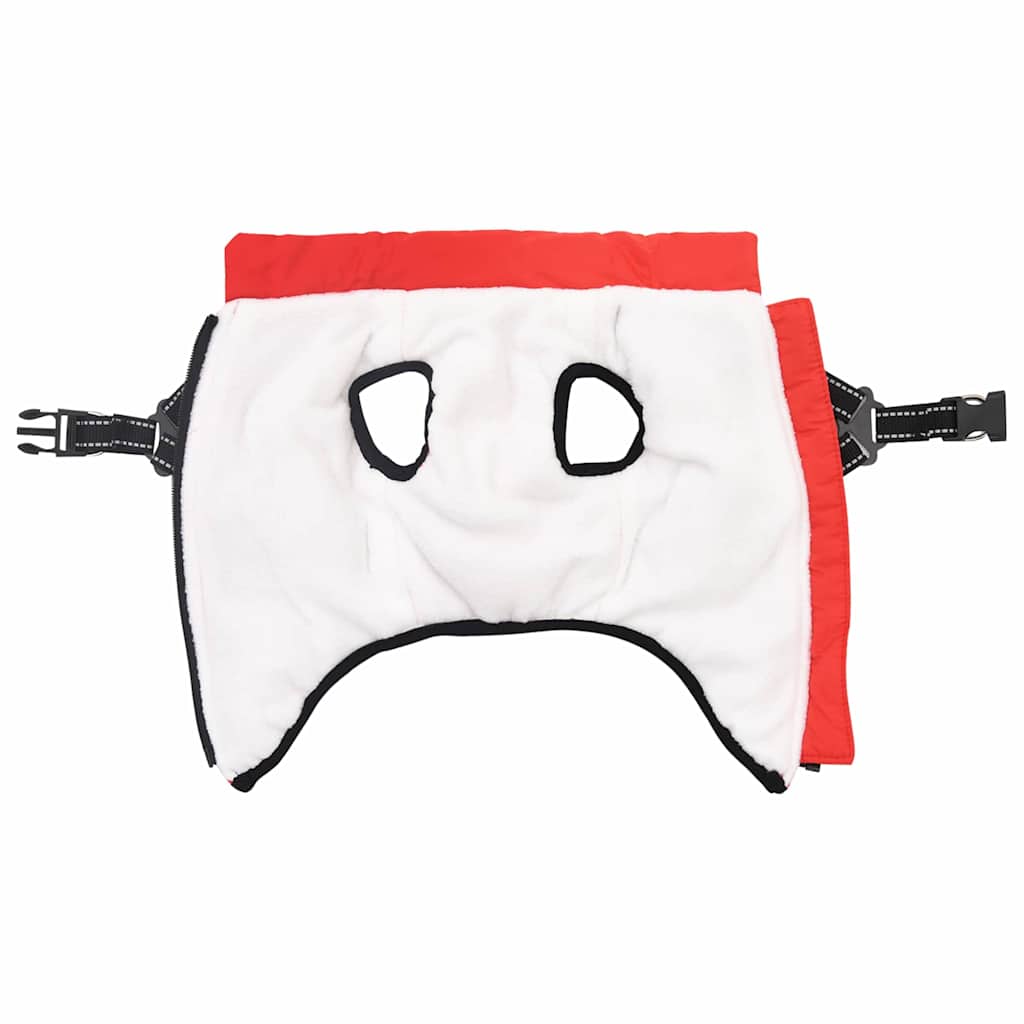 Kutya kabát hámmal piros 2xl terepmintás gyapjú és poliészter