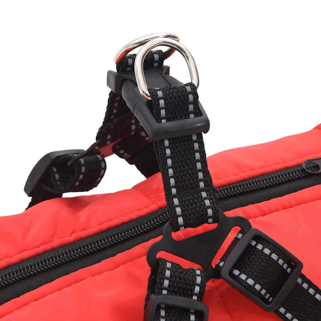 Kutya kabát hámmal piros 4xl terepmintás gyapjú és poliészter