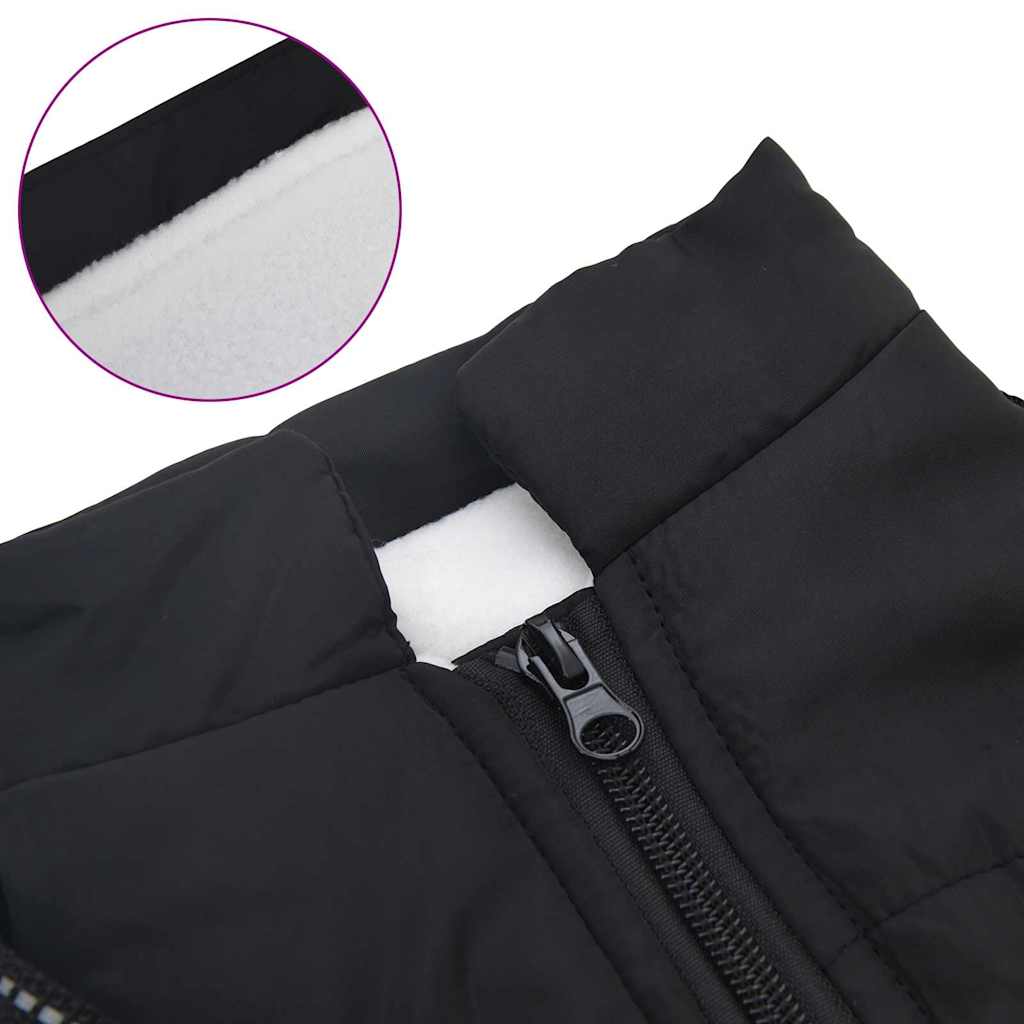 Kutya kabát hámmal fekete m terepmintás gyapjú és poliészter