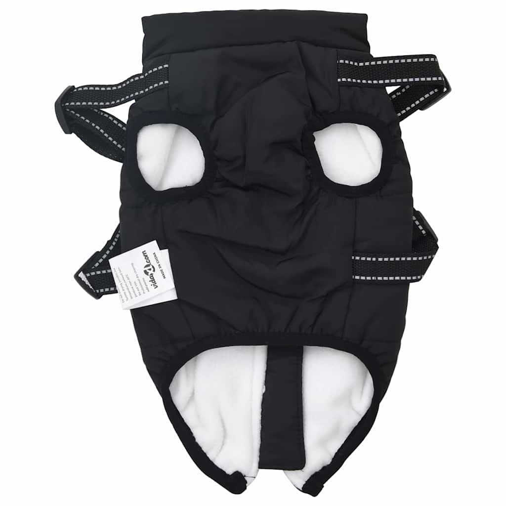 Kutya kabát hámmal fekete m terepmintás gyapjú és poliészter