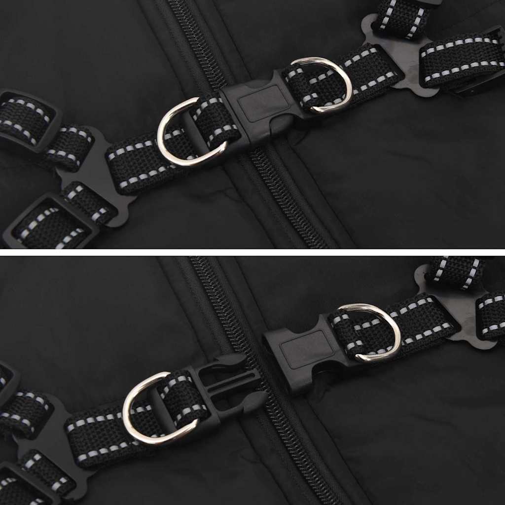 Kutya kabát hámmal fekete 4xl terepmintás gyapjú és poliészter