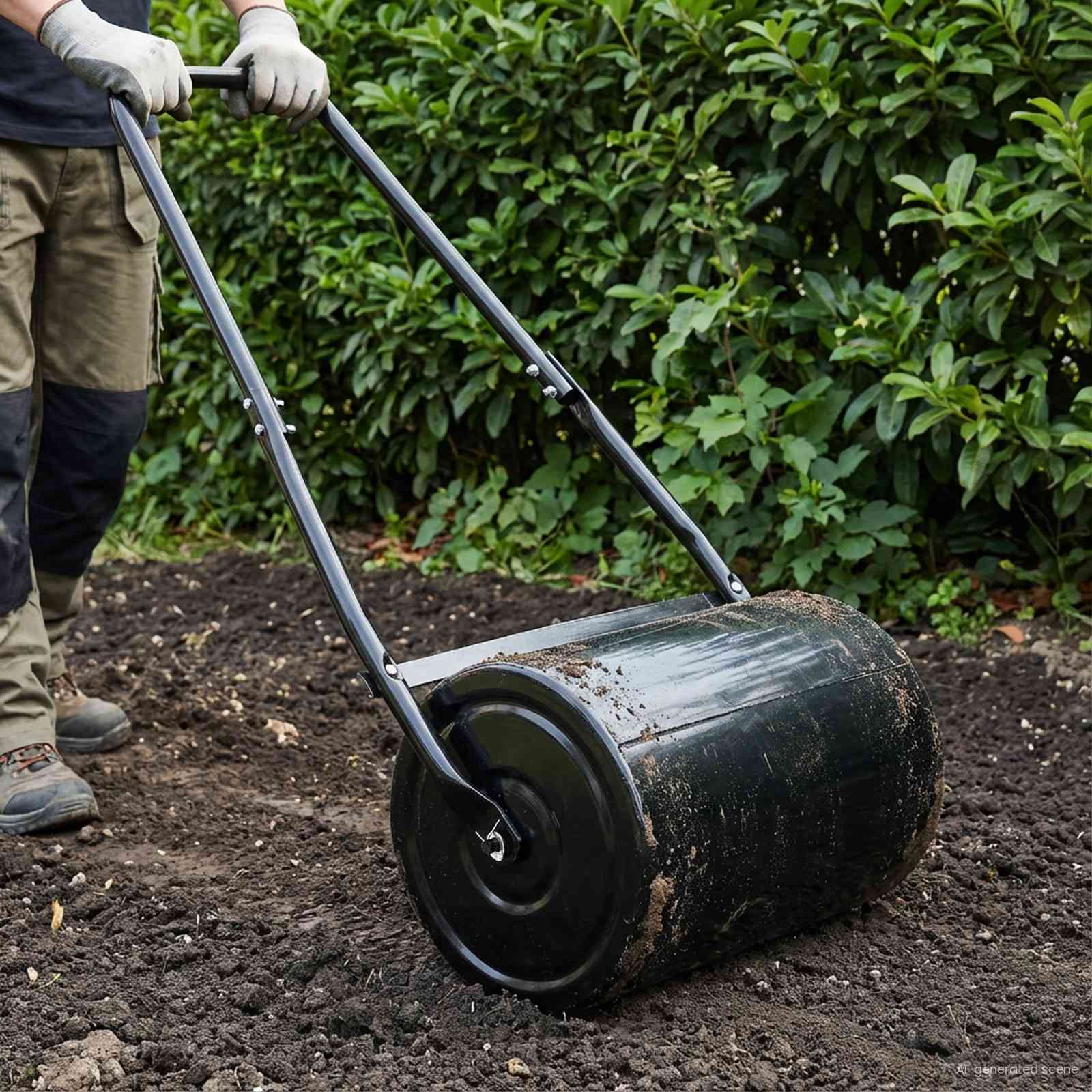 Kerti gyep hengert fekete 110 x 52 cm vas