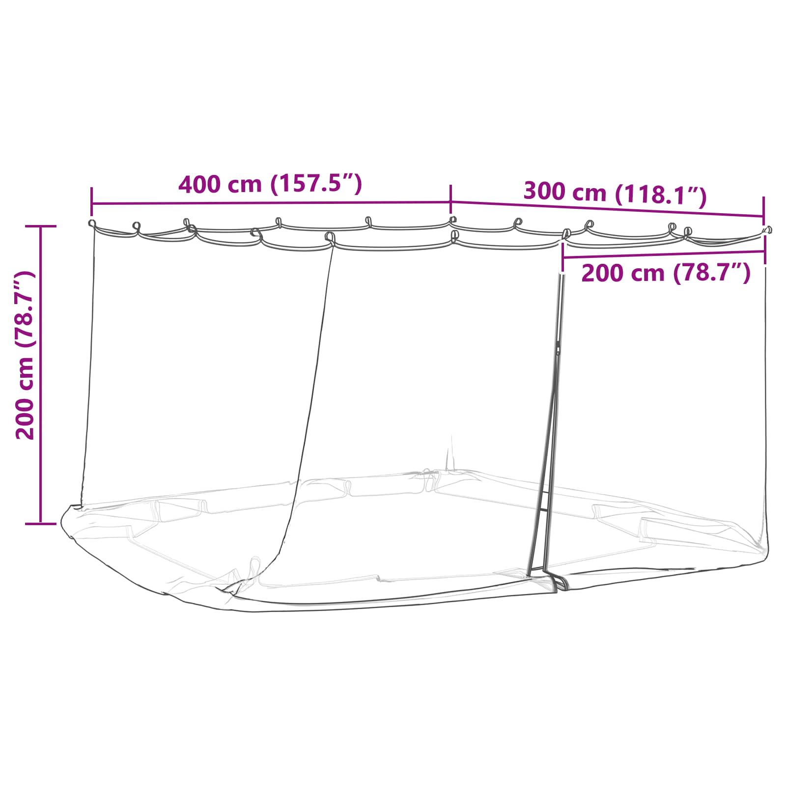 Szúnyogháló kaziból 220 hálós fehér 4 x 3 x 2 cm poliészter