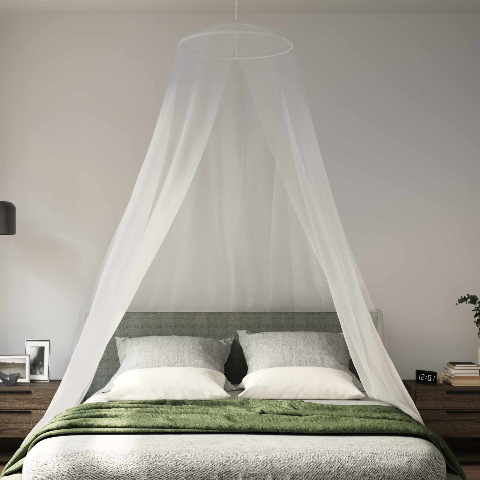 Szúnyogháló ágyhoz 3 pcs 156 hálós fehér ø56 x 220 cm