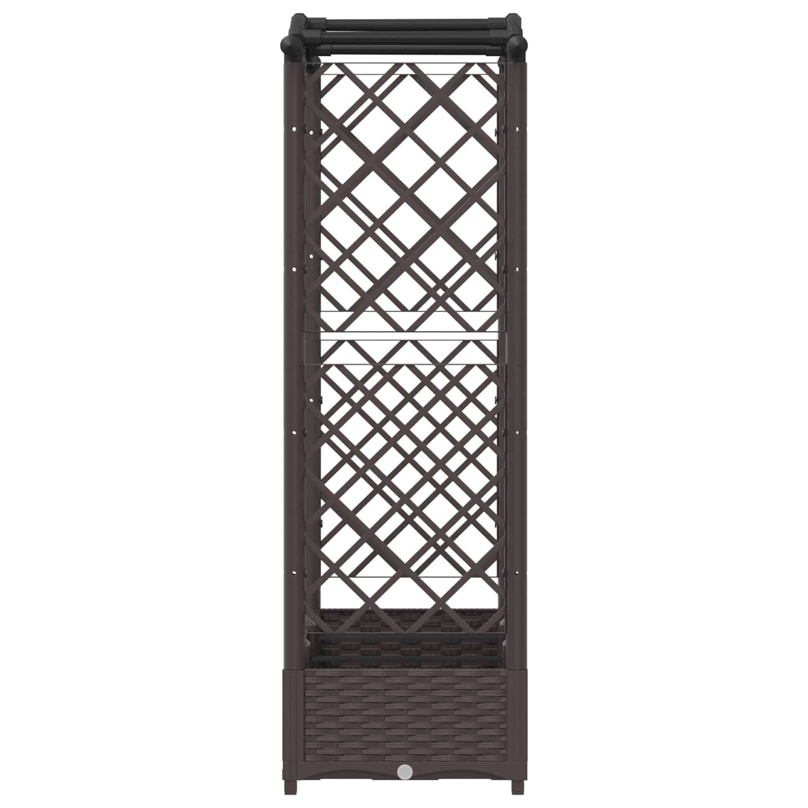 Magasított ágy trellis-szel és tetővel barna 169 x 40 x 125 cm