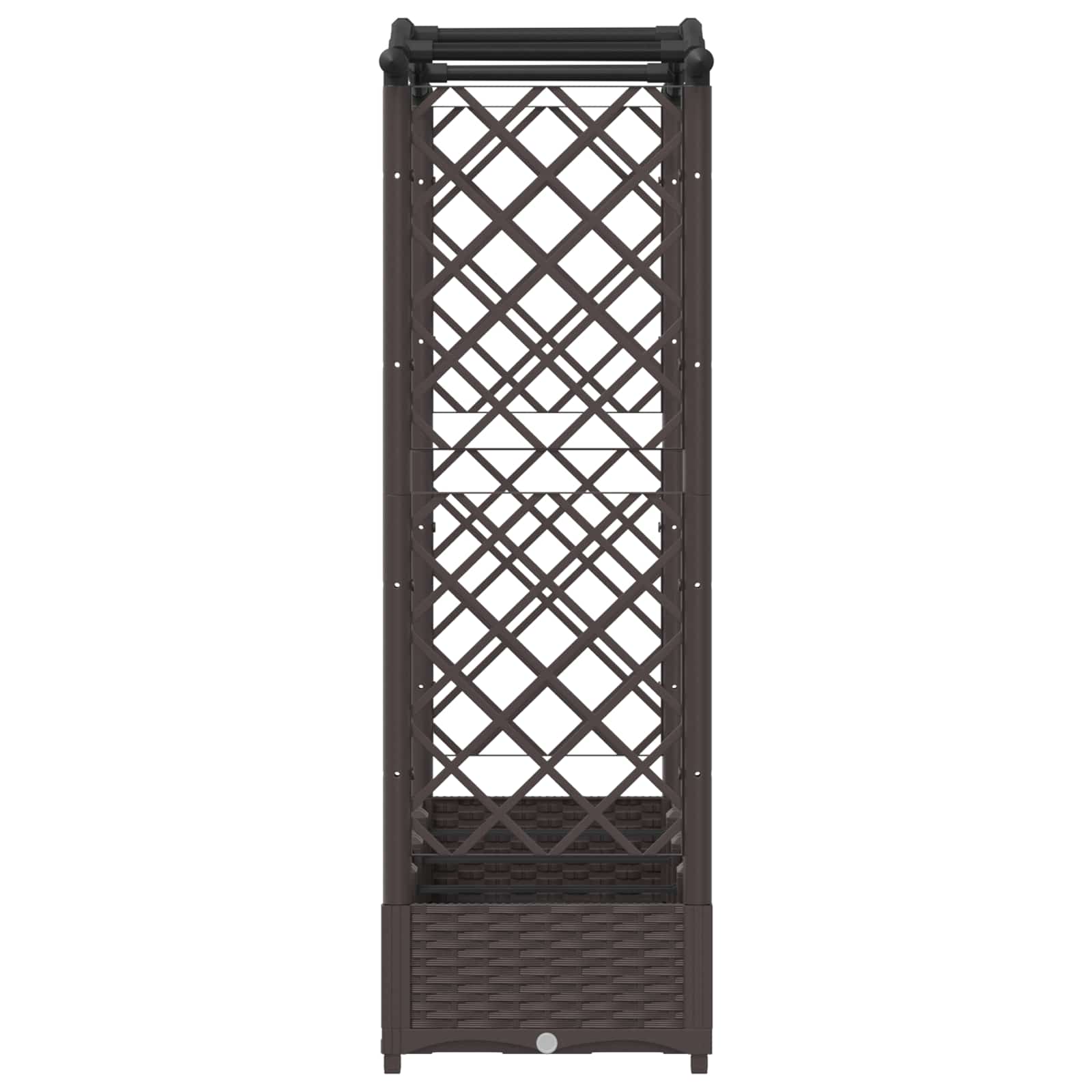 Magasított ágy trellis-szel és tetővel barna 207 x 40 x 126 cm