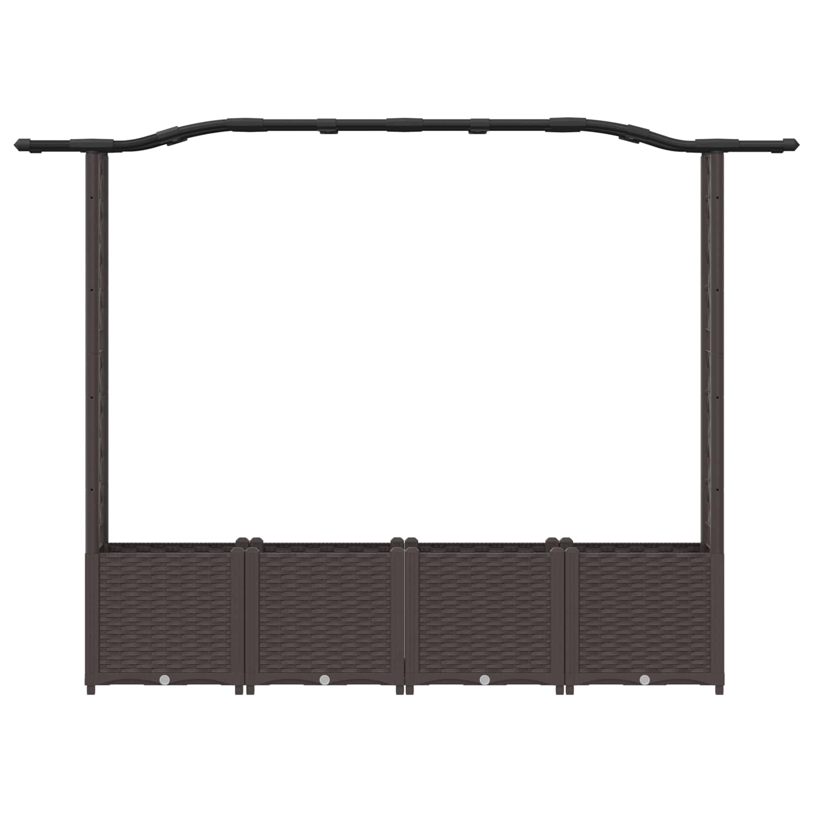 Magasított ágy trellis-szel és tetővel barna 204 x 40 x 141 cm