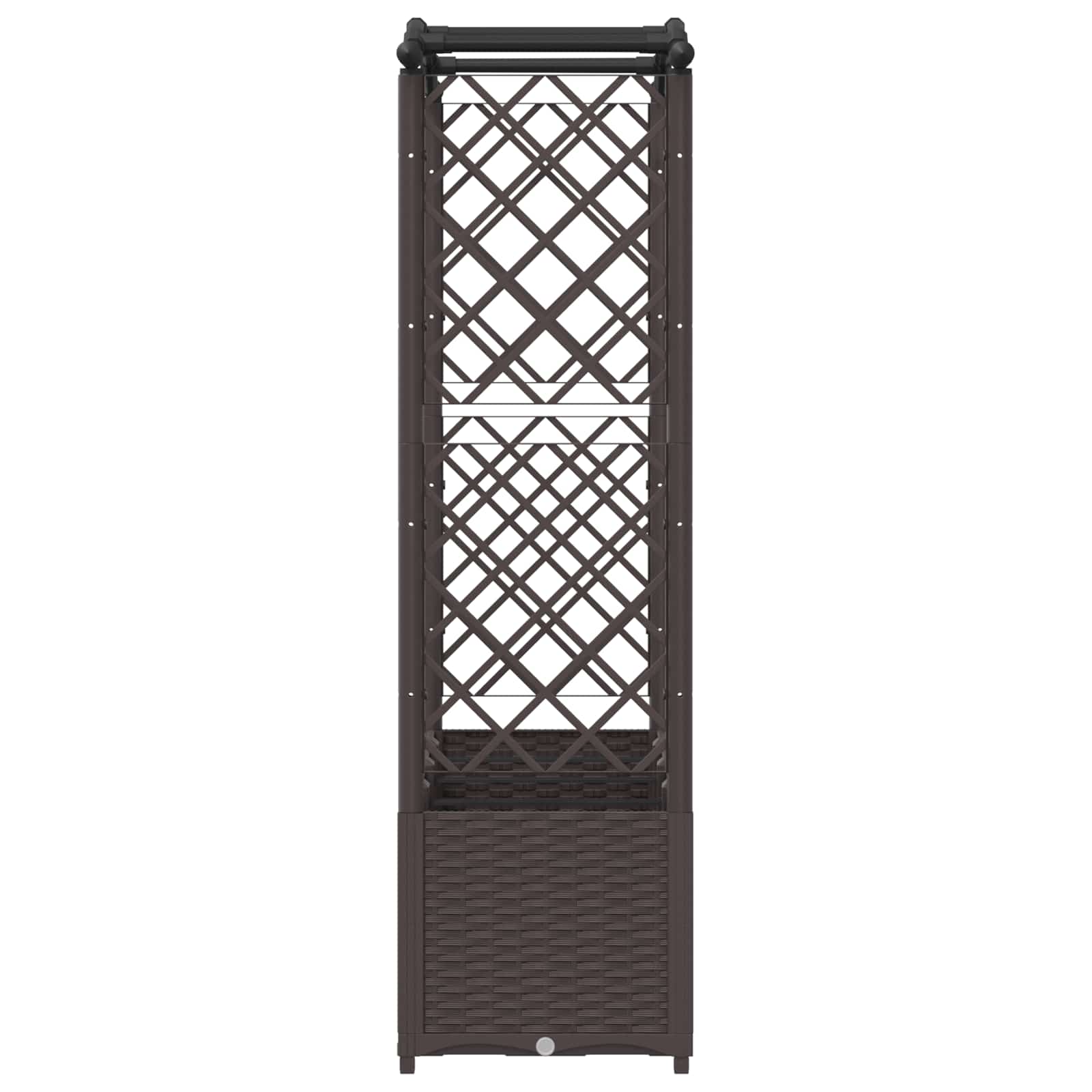 Magasított ágy trellis-szel és tetővel barna 204 x 40 x 141 cm