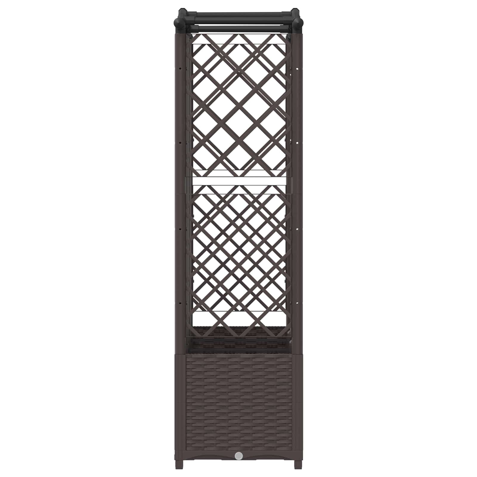 Magasított ágy trellis-szel és tetővel barna 163 x 40 x 141 cm