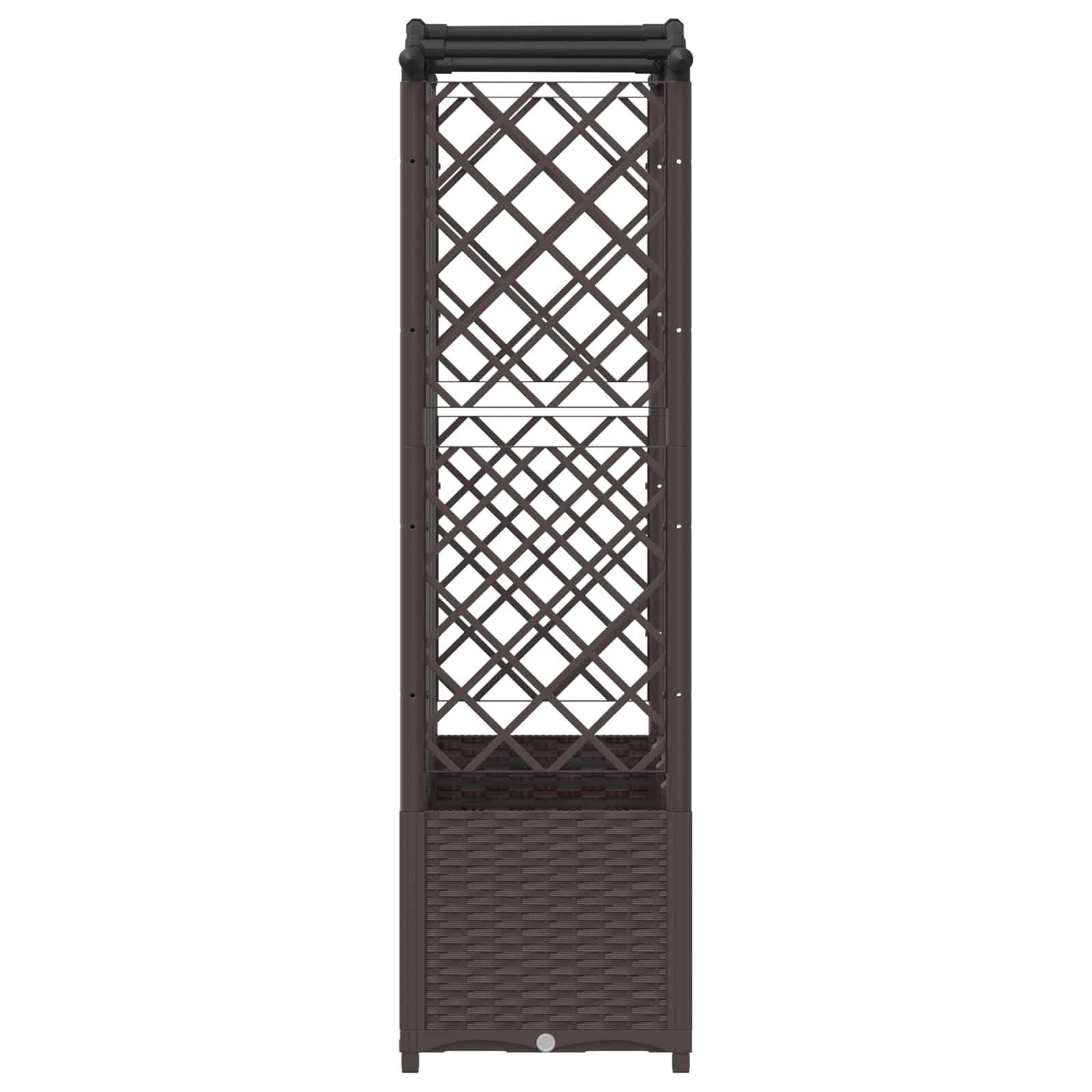 Magasított ágy trellis-szel és tetővel barna 204 x 40 x 141 cm