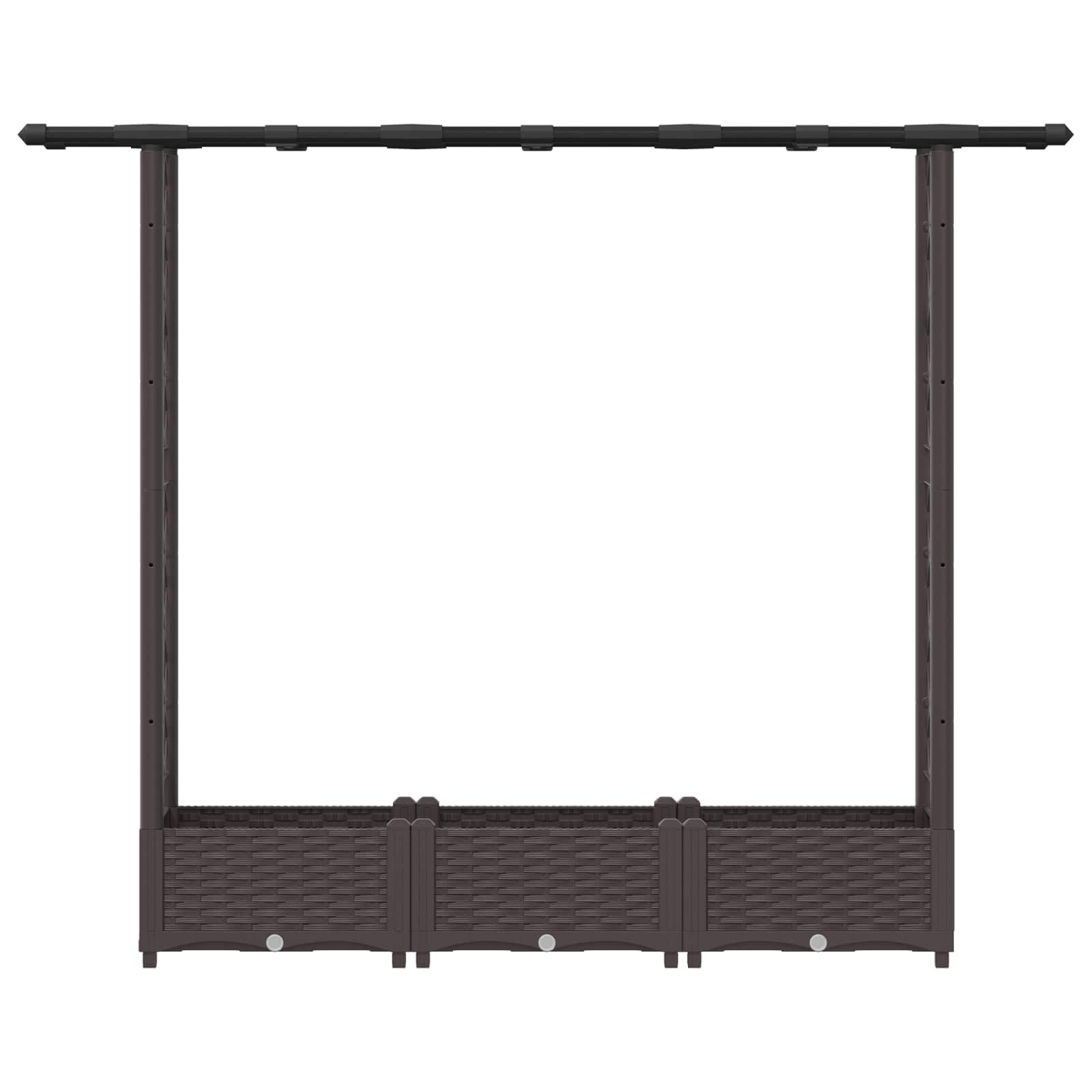 Magasított ágy trellis-szel és tetővel barna 164 x 40 x 123 cm