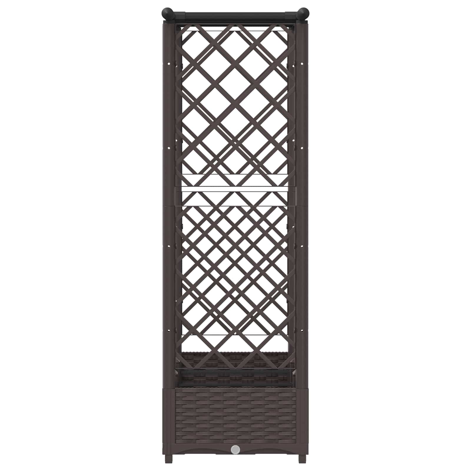 Magasított ágy trellis-szel és tetővel barna 164 x 40 x 123 cm