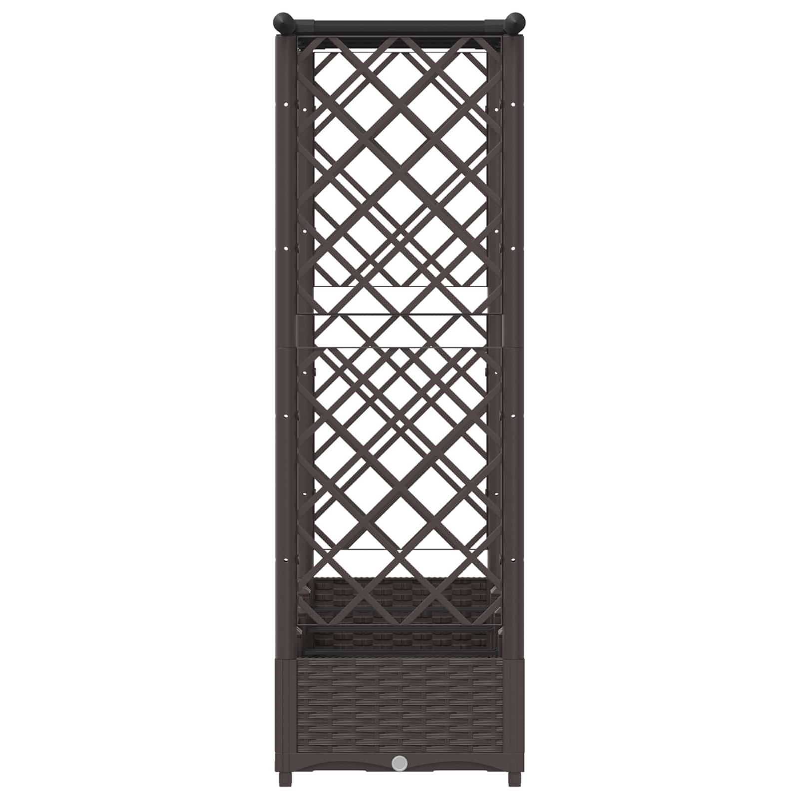 Magasított ágy trellis-szel és tetővel barna 203 x 40 x 123 cm