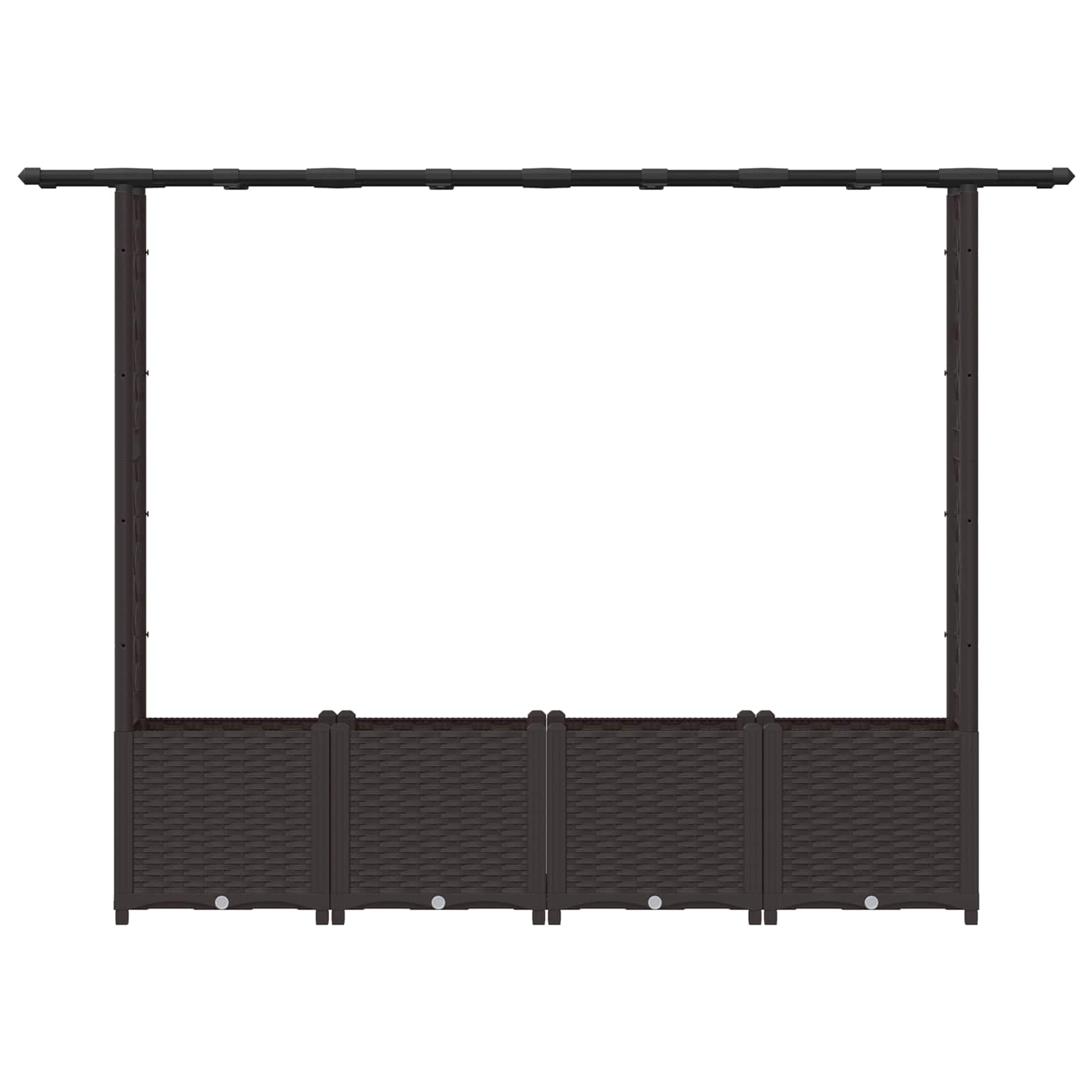 Magasított ágy trellis-szel és tetővel barna 203 x 40 x 138 cm