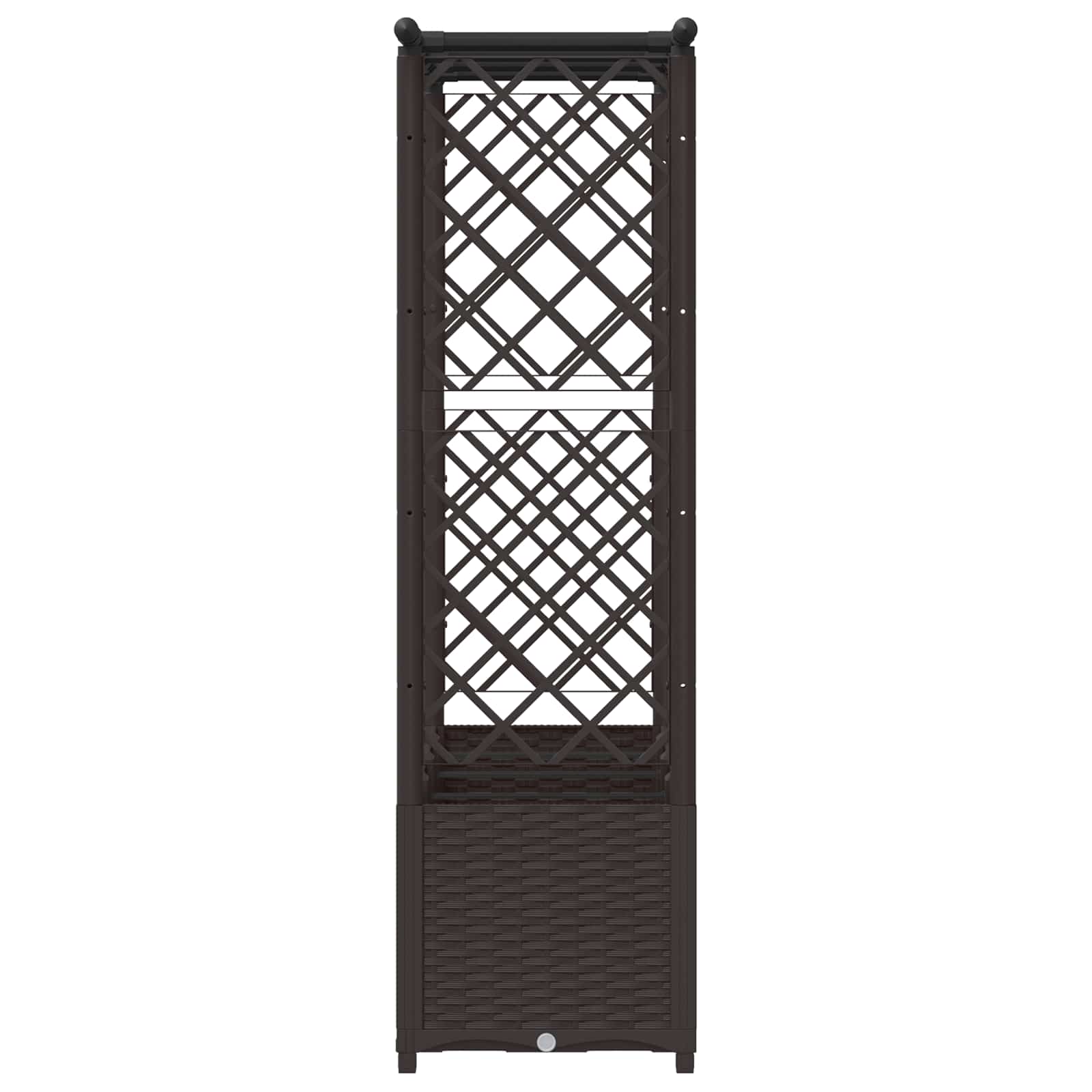 Magasított ágy trellis-szel és tetővel barna 203 x 40 x 138 cm