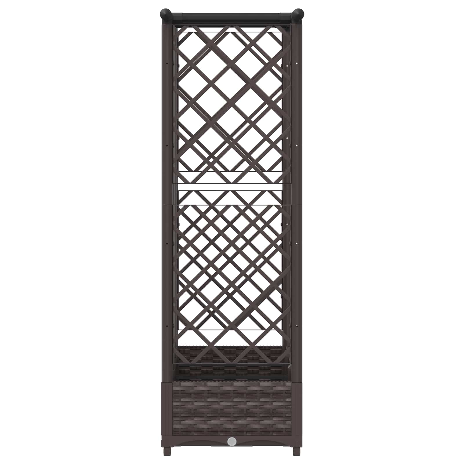 Magasított ágy trellis-szel és tetővel barna 164 x 40 x 123 cm