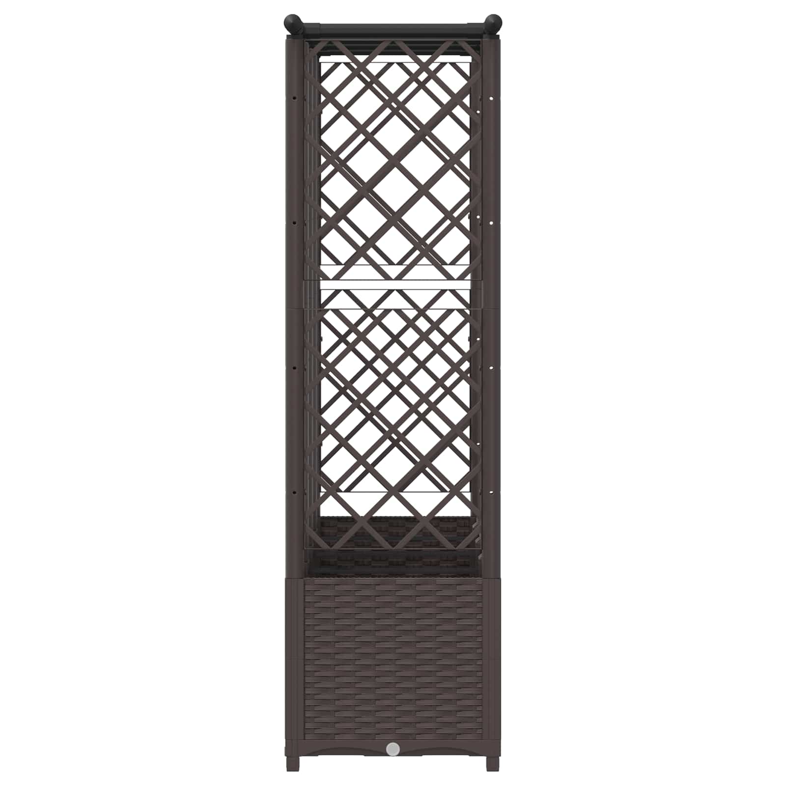 Magasított ágy trellis-szel és tetővel barna 202 x 40 x 138 cm