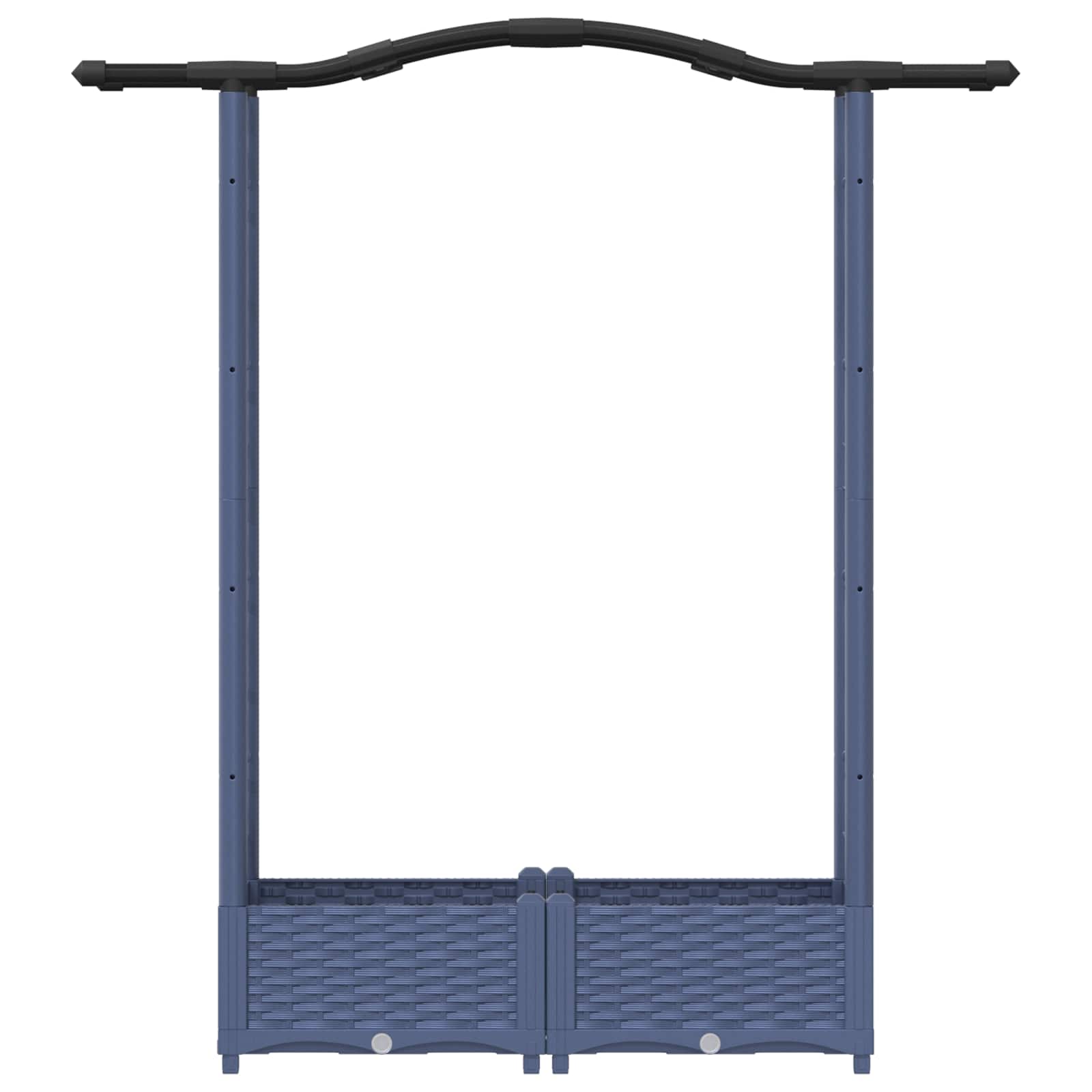 Magasított ágy trellis-szel és tetővel szürke 124 x 40 x 125 cm