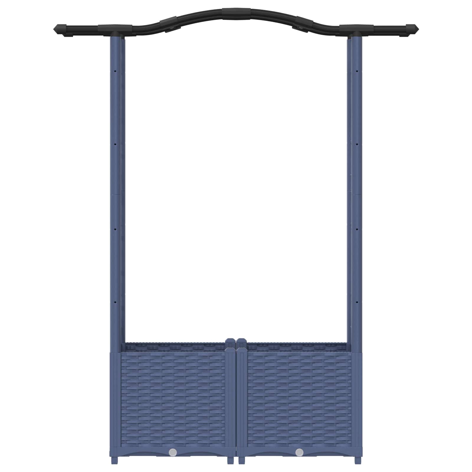 Magasított ágy trellis-szel és tetővel szürke 125 x 40 x 138 cm