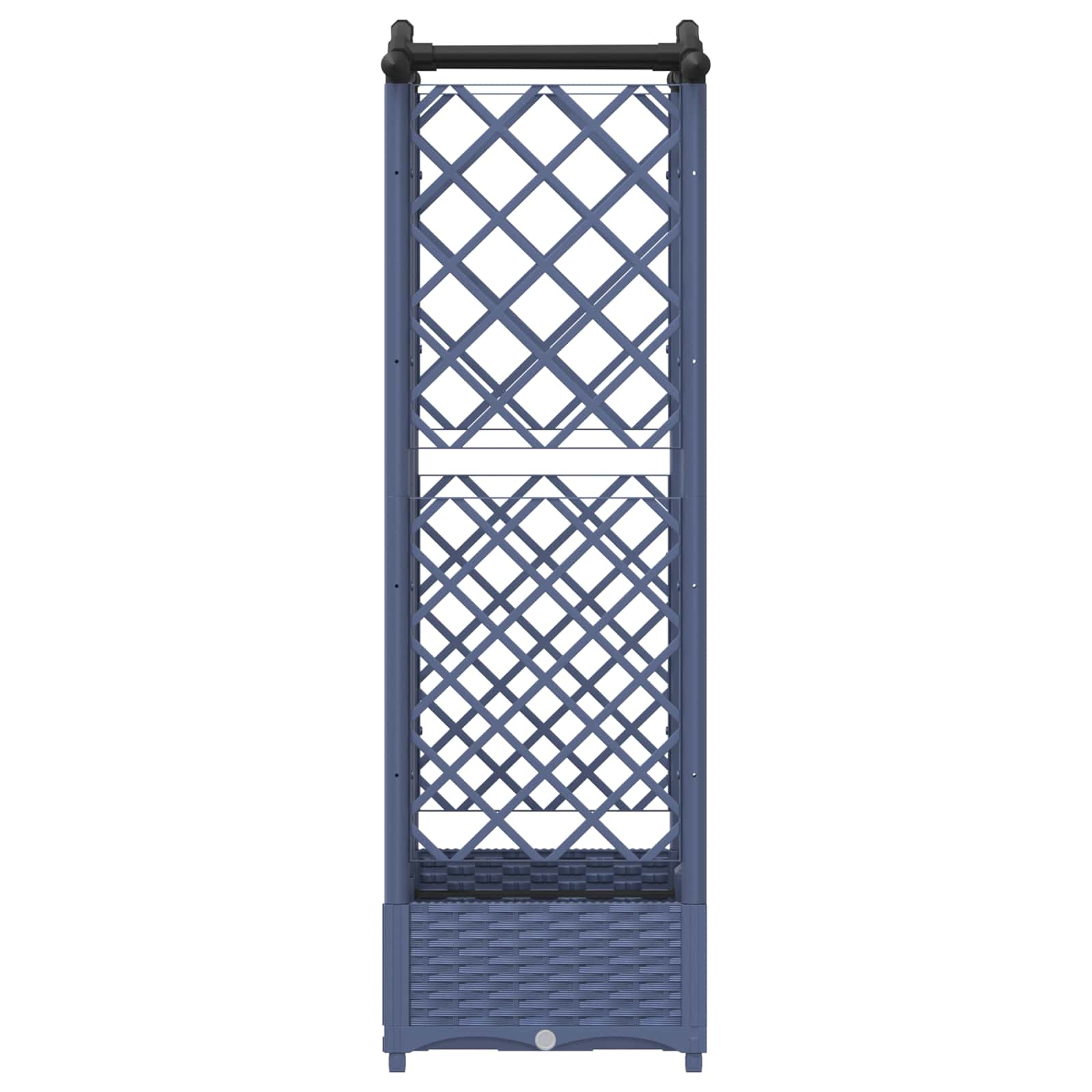 Magasított ágy trellis-szel és tetővel szürke 124 x 40 x 126 cm