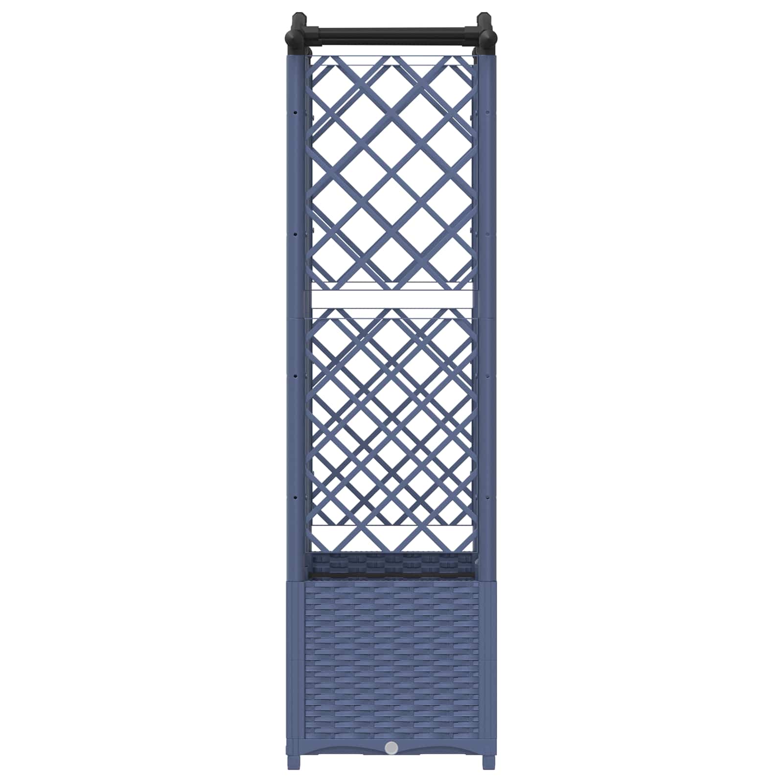 Magasított ágy trellis-szel és tetővel szürke 122 x 40 x 141 cm