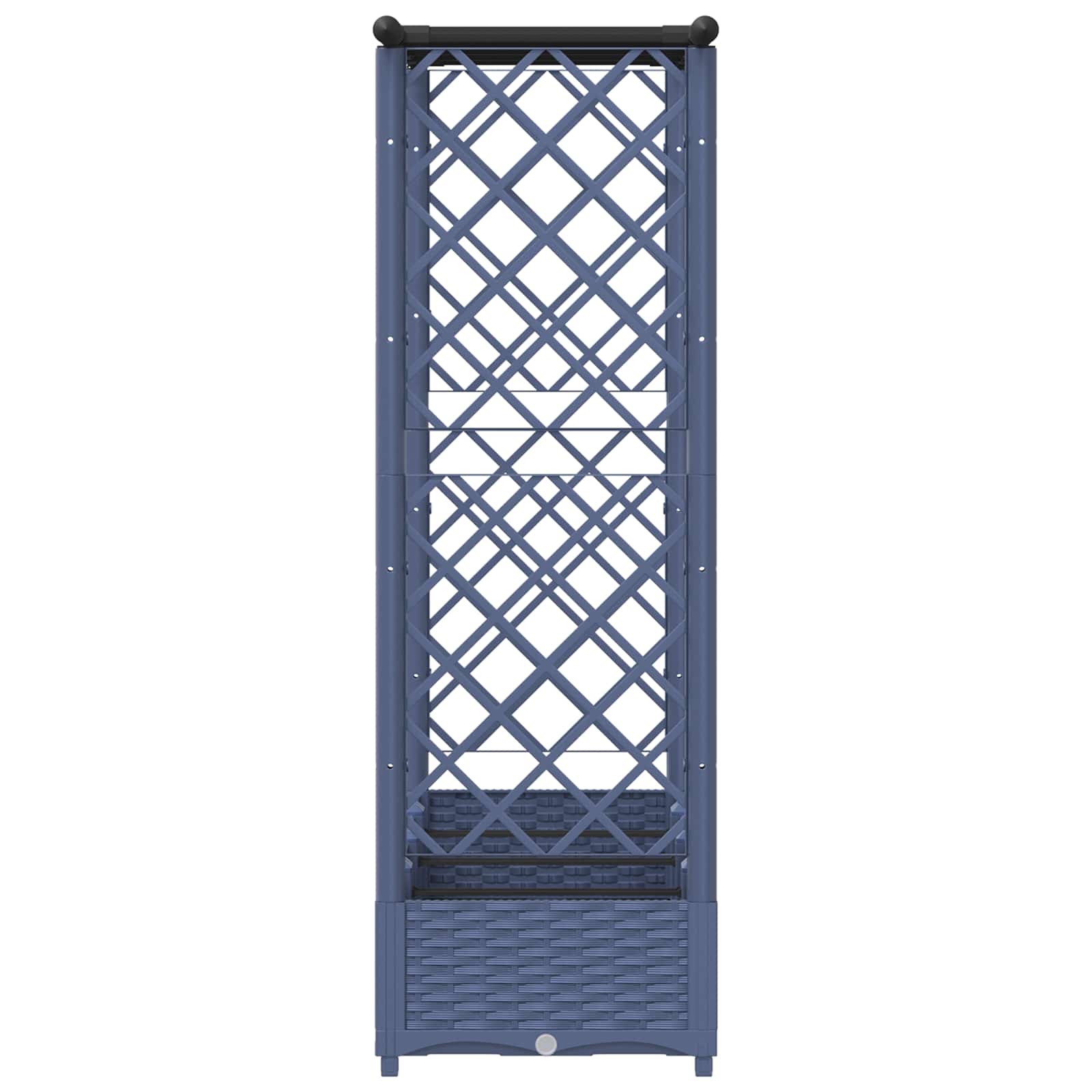 Magasított ágy trellis-szel és tetővel szürke 203 x 40 x 123 cm