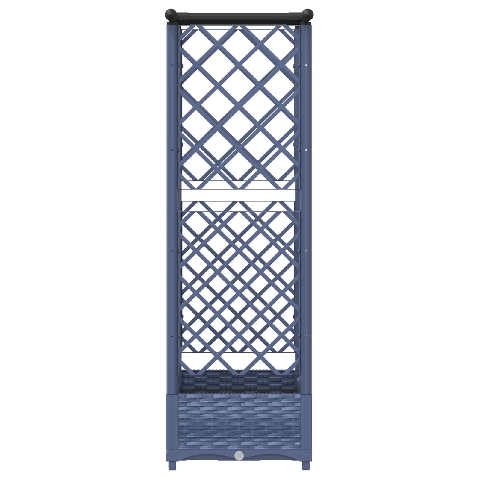 Magasított ágy trellis-szel és tetővel szürke 124 x 40 x 123 cm
