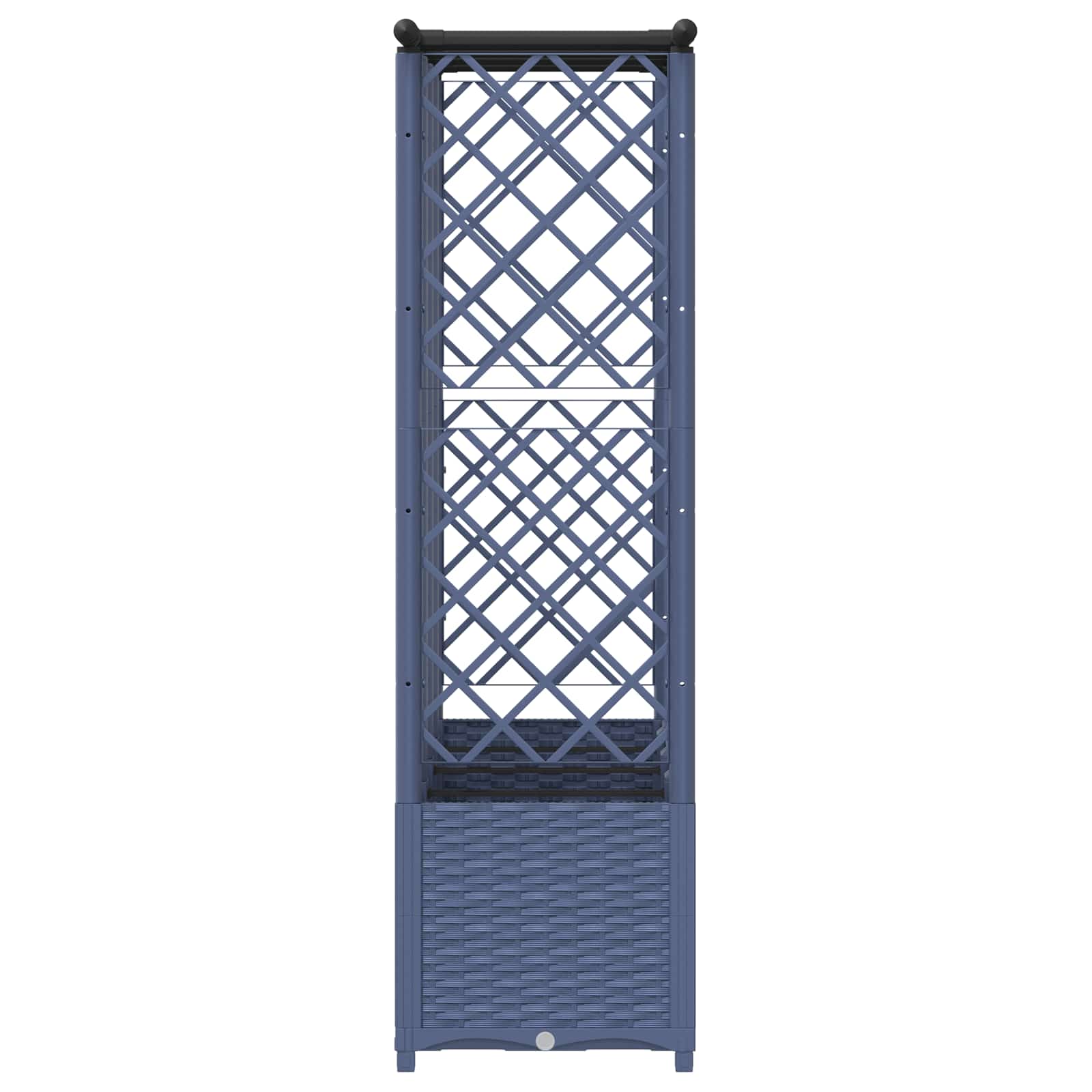 Magasított ágy trellis-szel és tetővel szürke 202 x 40 x 138 cm