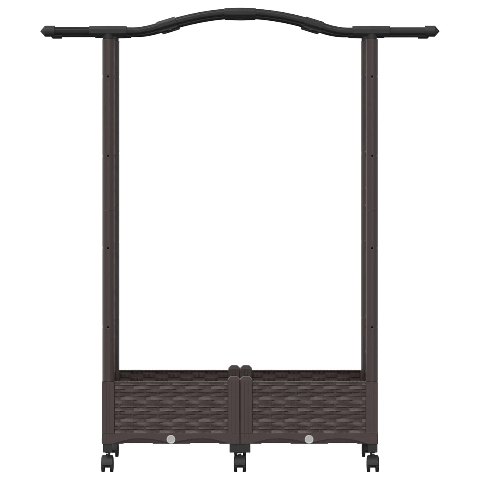 Magasított ágy trellis-szel és tetővel barna 124 x 40 x 129 cm