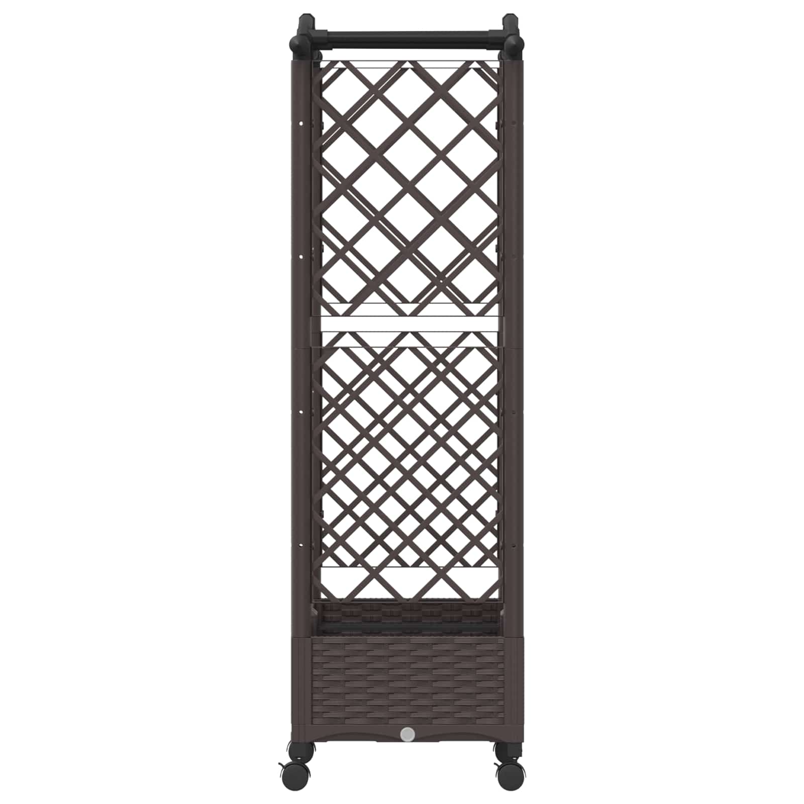 Magasított ágy trellis-szel és tetővel barna 124 x 40 x 129 cm