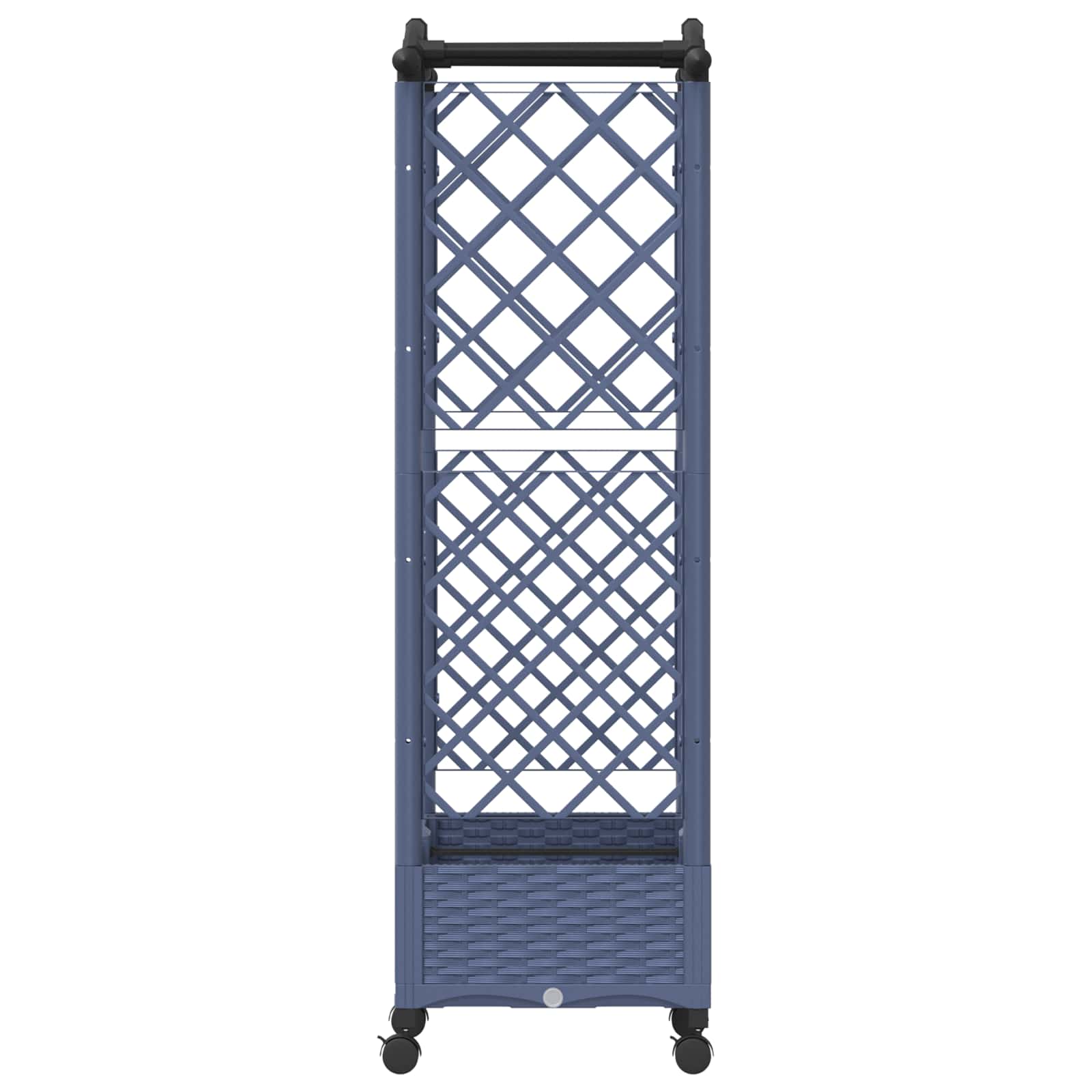 Magasított ágy trellis-szel és tetővel szürke 124 x 40 x 129 cm