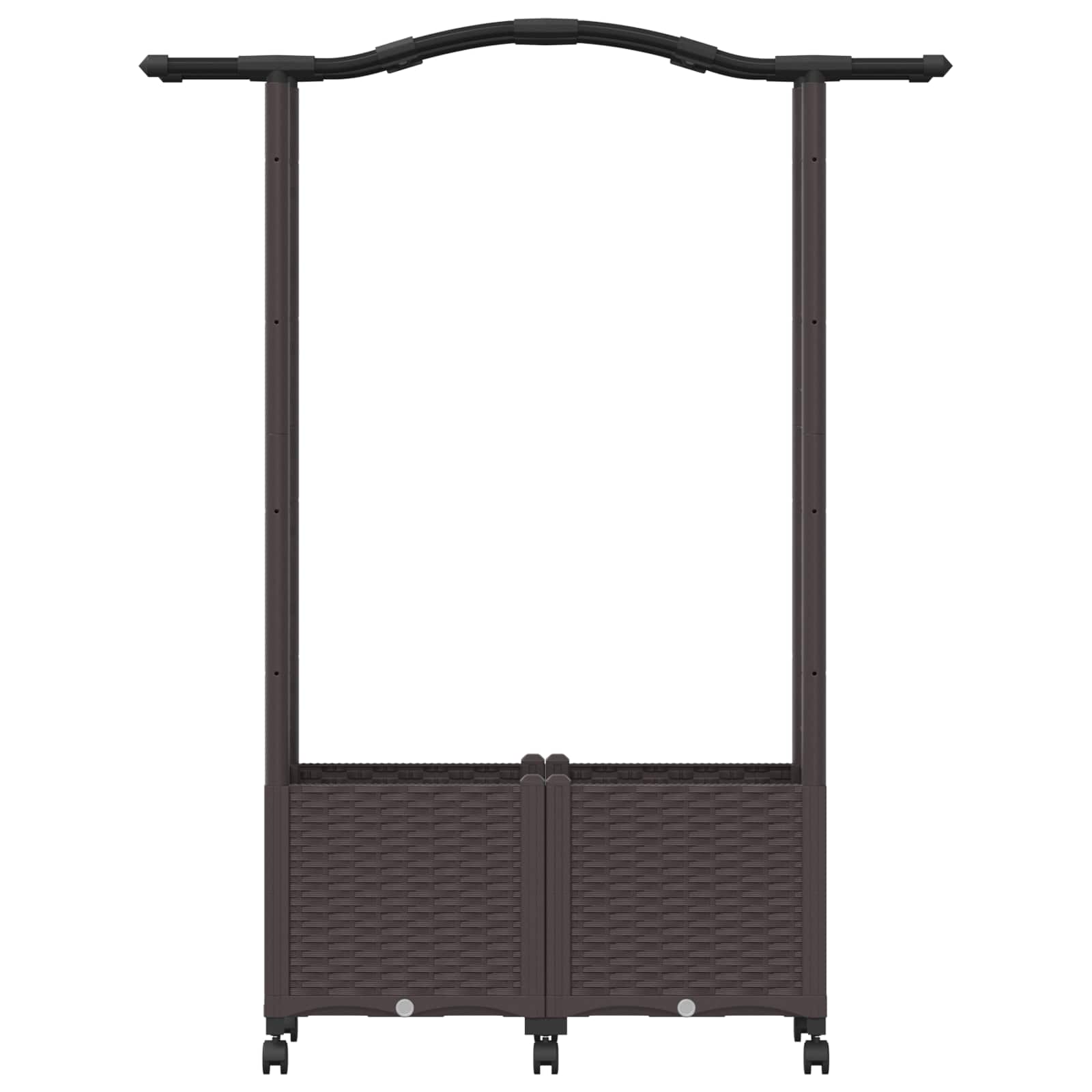 Magasított ágy trellis-szel és tetővel barna 125 x 40 x 144 cm