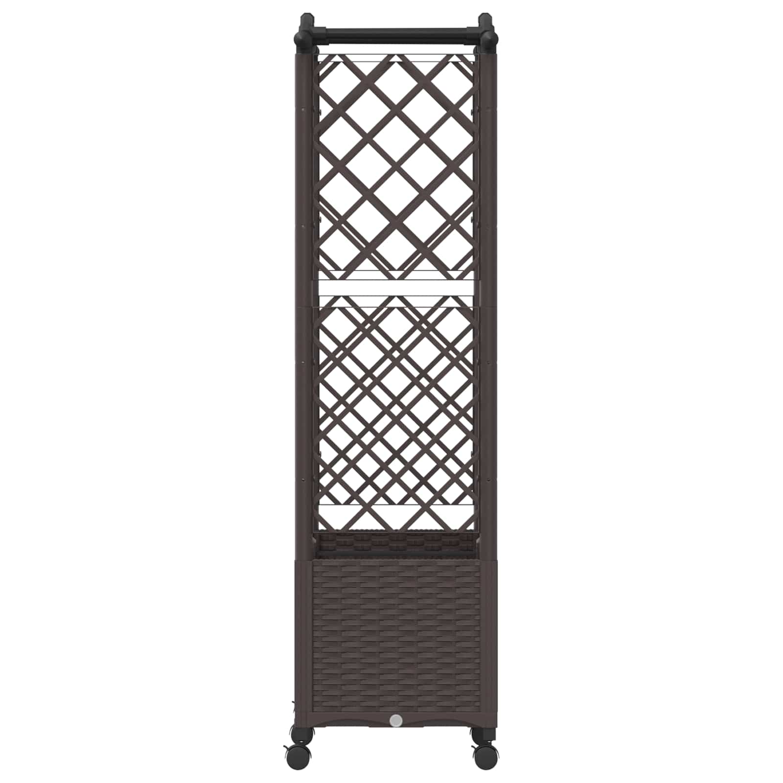 Magasított ágy trellis-szel és tetővel barna 125 x 40 x 144 cm