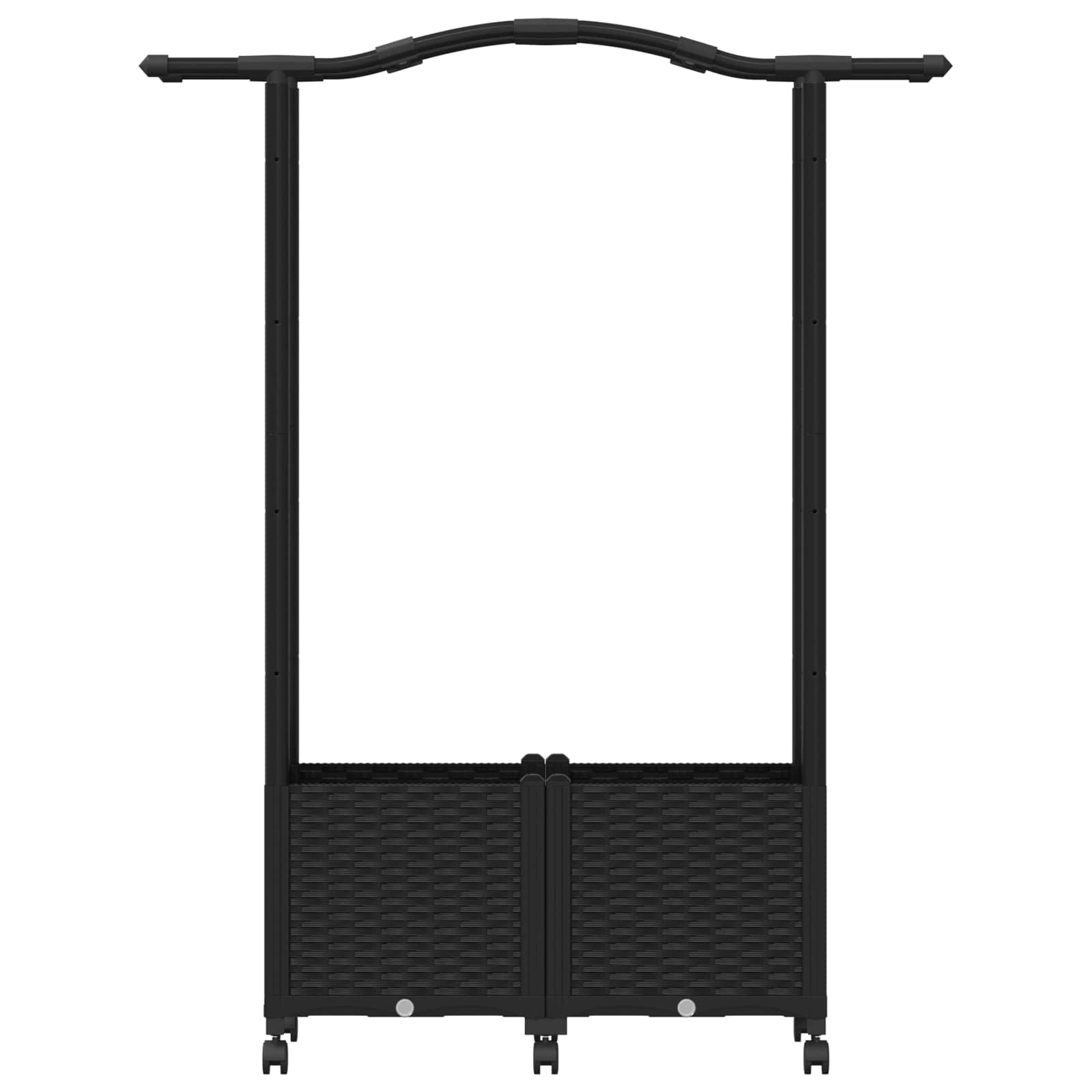 Magasított ágy trellis-szel és tetővel fekete 125 x 40 x 144 cm