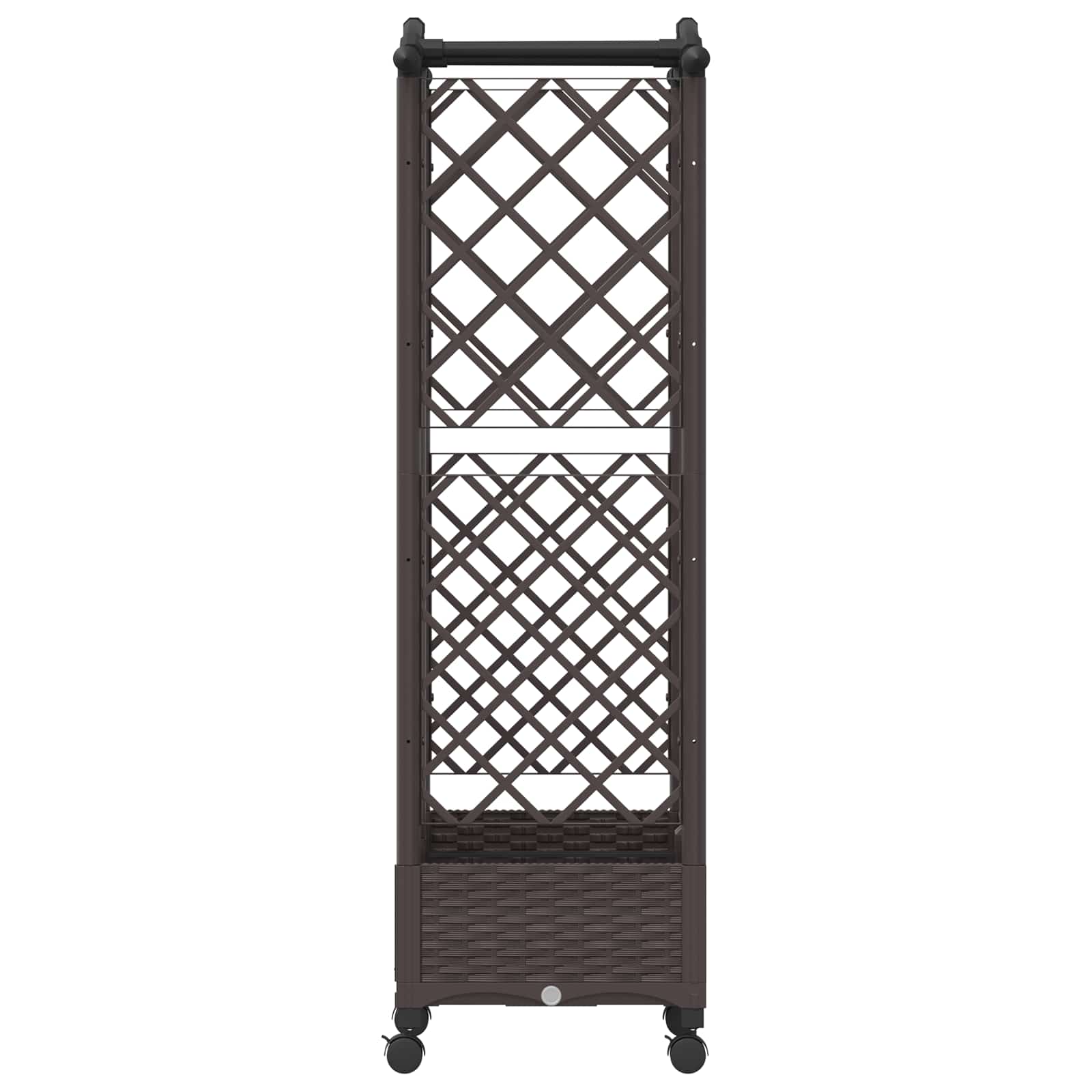 Magasított ágy trellis-szel és tetővel barna 124 x 40 x 129 cm